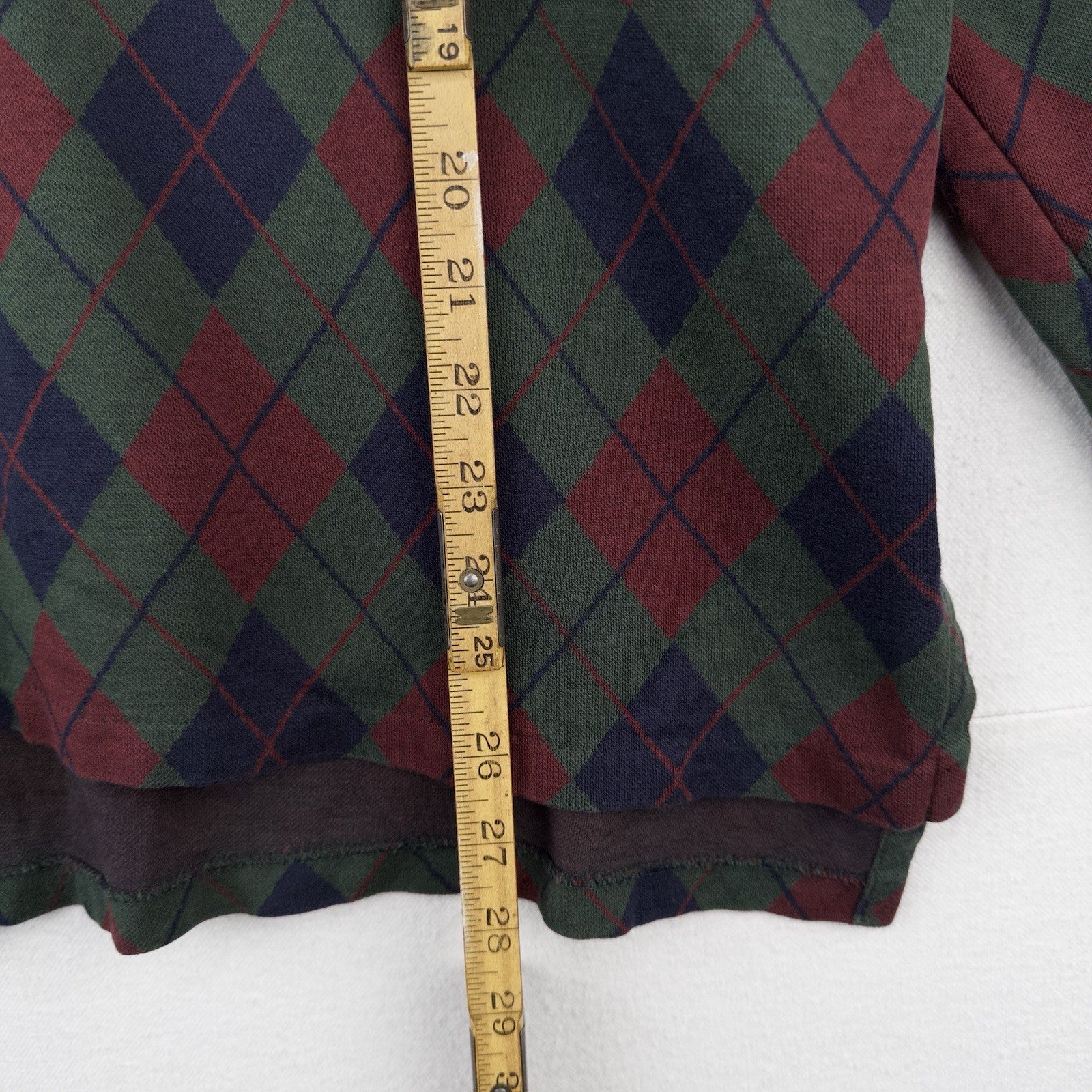 90’s Vtg Polo Ralph Lauren Shirt Mens L Navy Argyle Knit Long Sleeve Made In USA