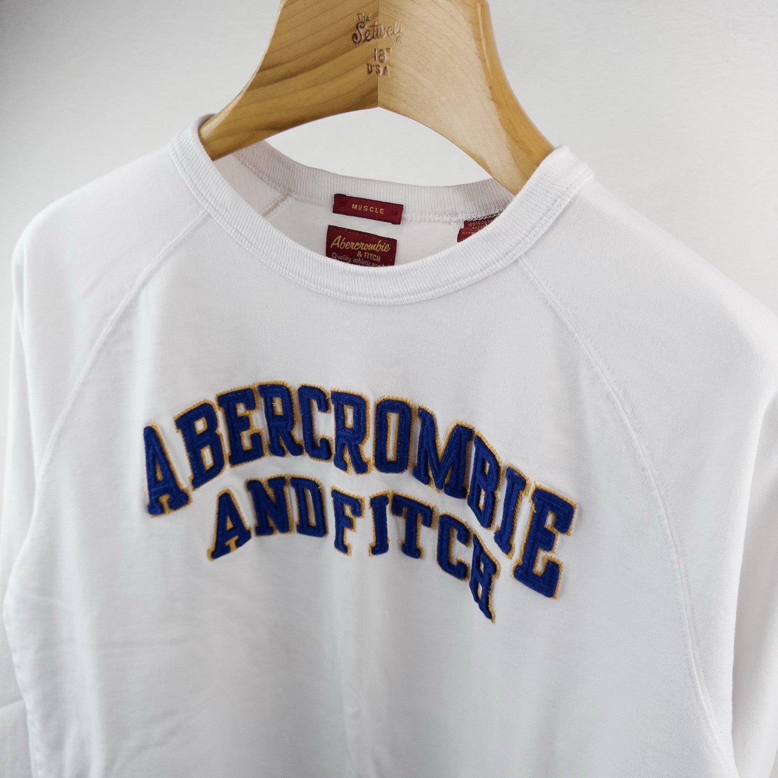 90’s Vtg Abercrombie & Fitch L Heavy Weight Long Sleeve Muscle T-shirt Felt