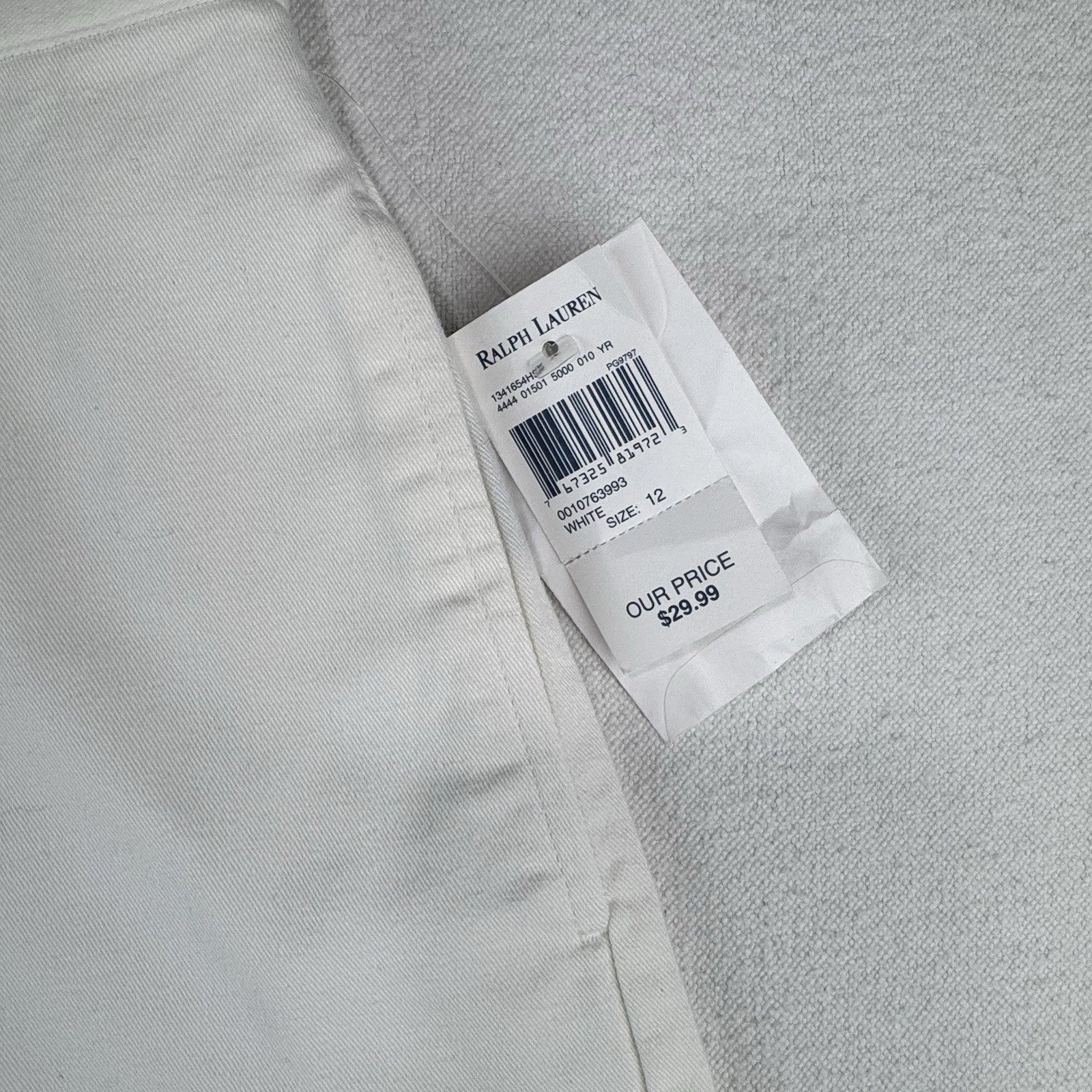 Ralph Lauren Sport Shorts Women’s 12 White Twill Embroidered Blue Pony NWT