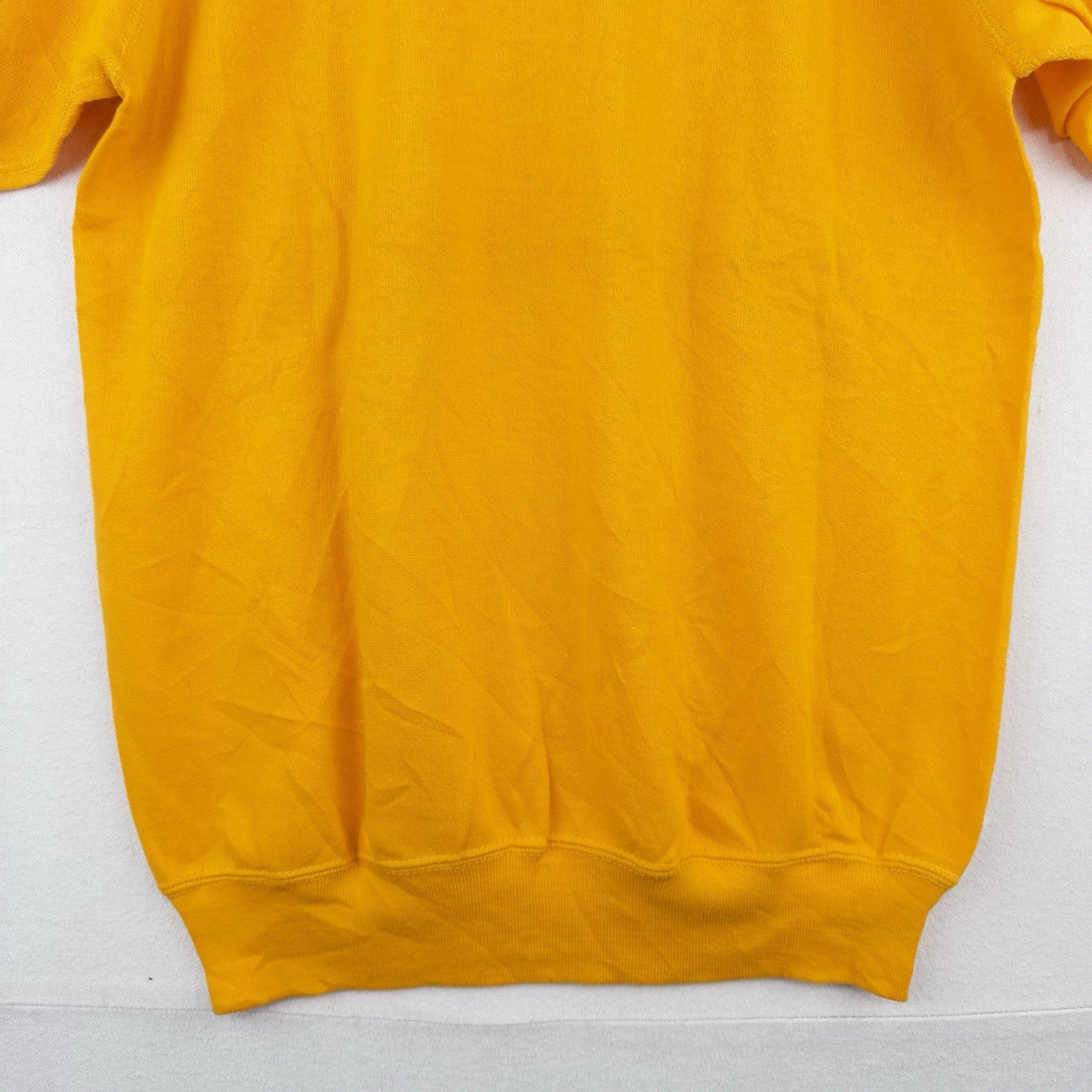 60’s Vtg Short Sleeve Yellow Raglan Mens S Sweatshirt RN14179 Creslan/Cotton USA