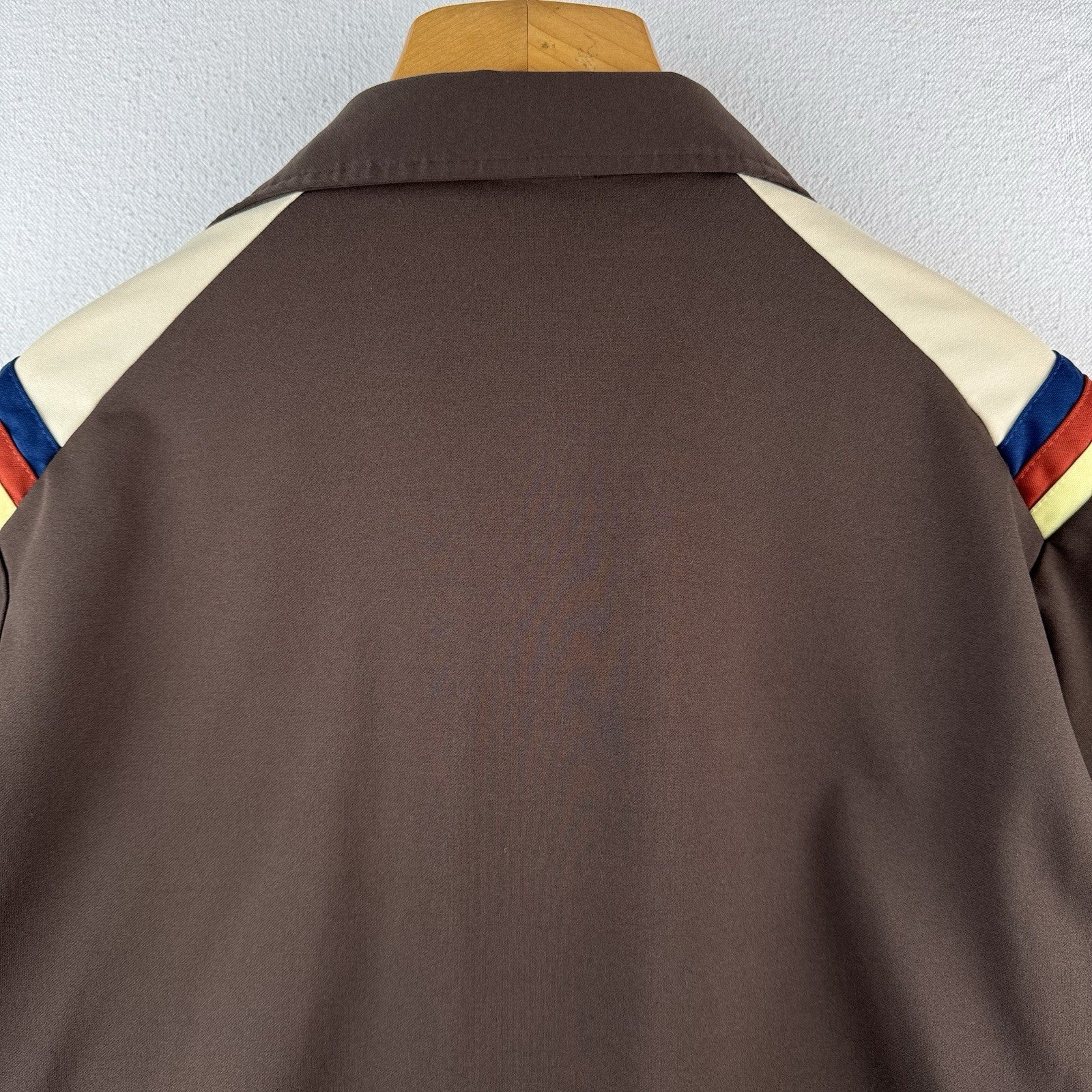 70s Vtg King Louie Creations Bowling 1/4 Button Shirt Mens M Brown VFW 6676 USA