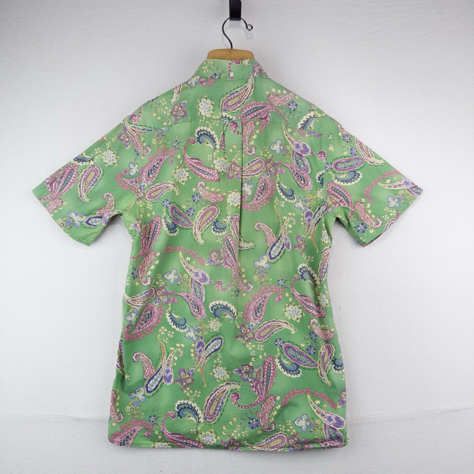 90’s Vtg Polo Ralph Lauren Shirt Men’s M Green Paisley AOP Short Sleeve