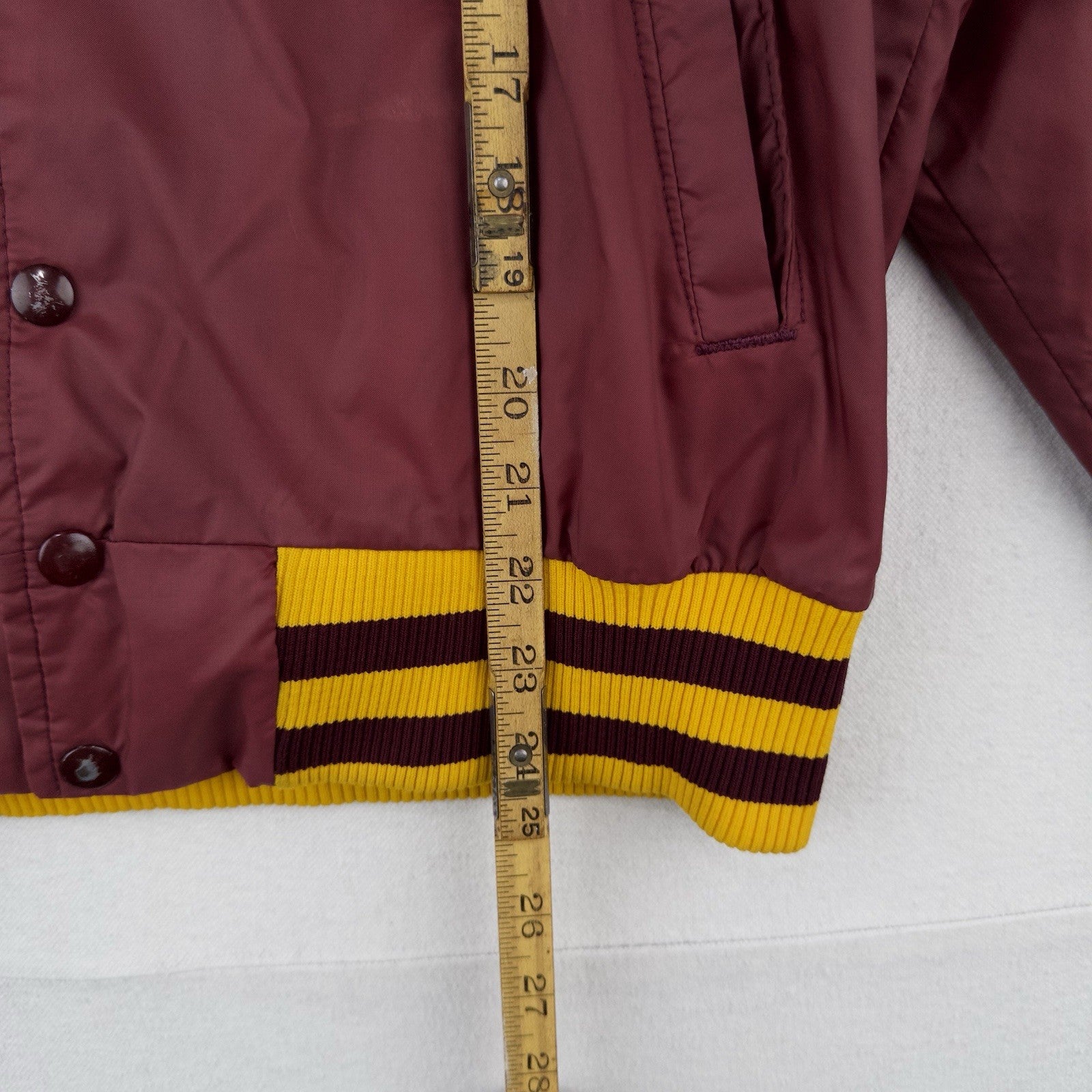 70’s Vtg Champion Eureka College Nylon Varsity Jacket Medium Snap Front Made USA