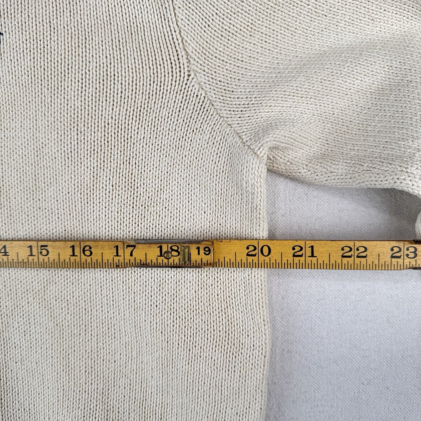 90's Vintage Polo Ralph Lauren Sweater Men's M Cream Beige Pima Cotton Crewneck