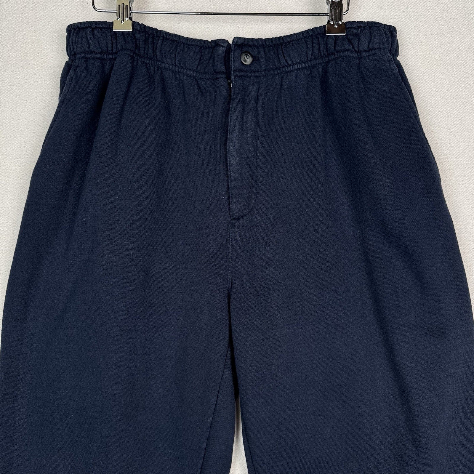 Vintage LL Bean Sweatpants Mens Large Blue Fleece Joggers Zip Ankle Pants