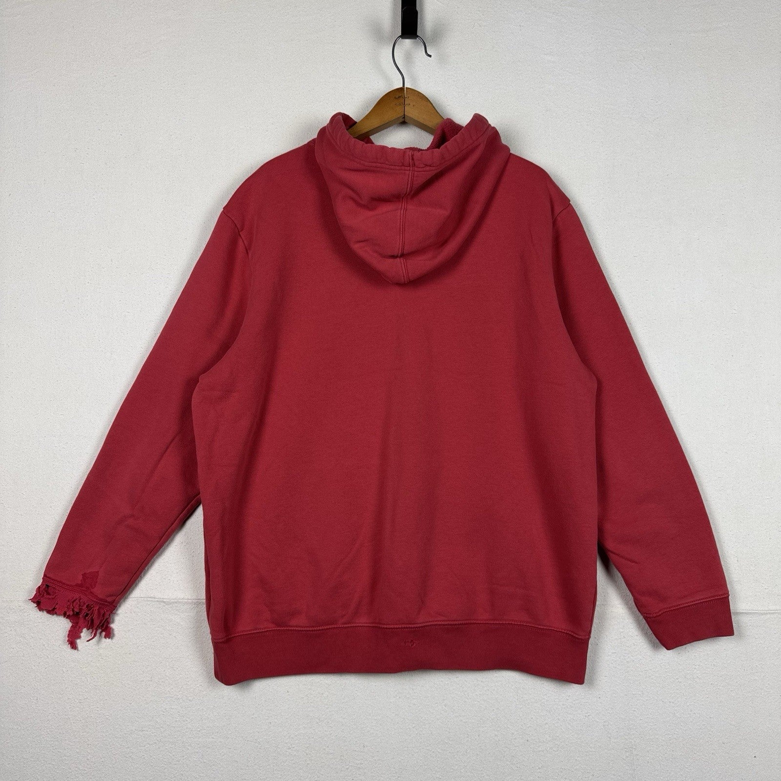 Gap Soft Fleece Track Logo California Hoodie Sweatshirt Red Men’s XL Distressed