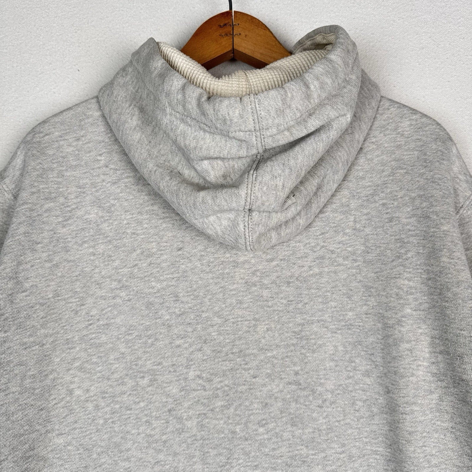 Vintage Polo Ralph Lauren Hoodie Men’s XL Gray Thermal Hood Full Zip Distressed