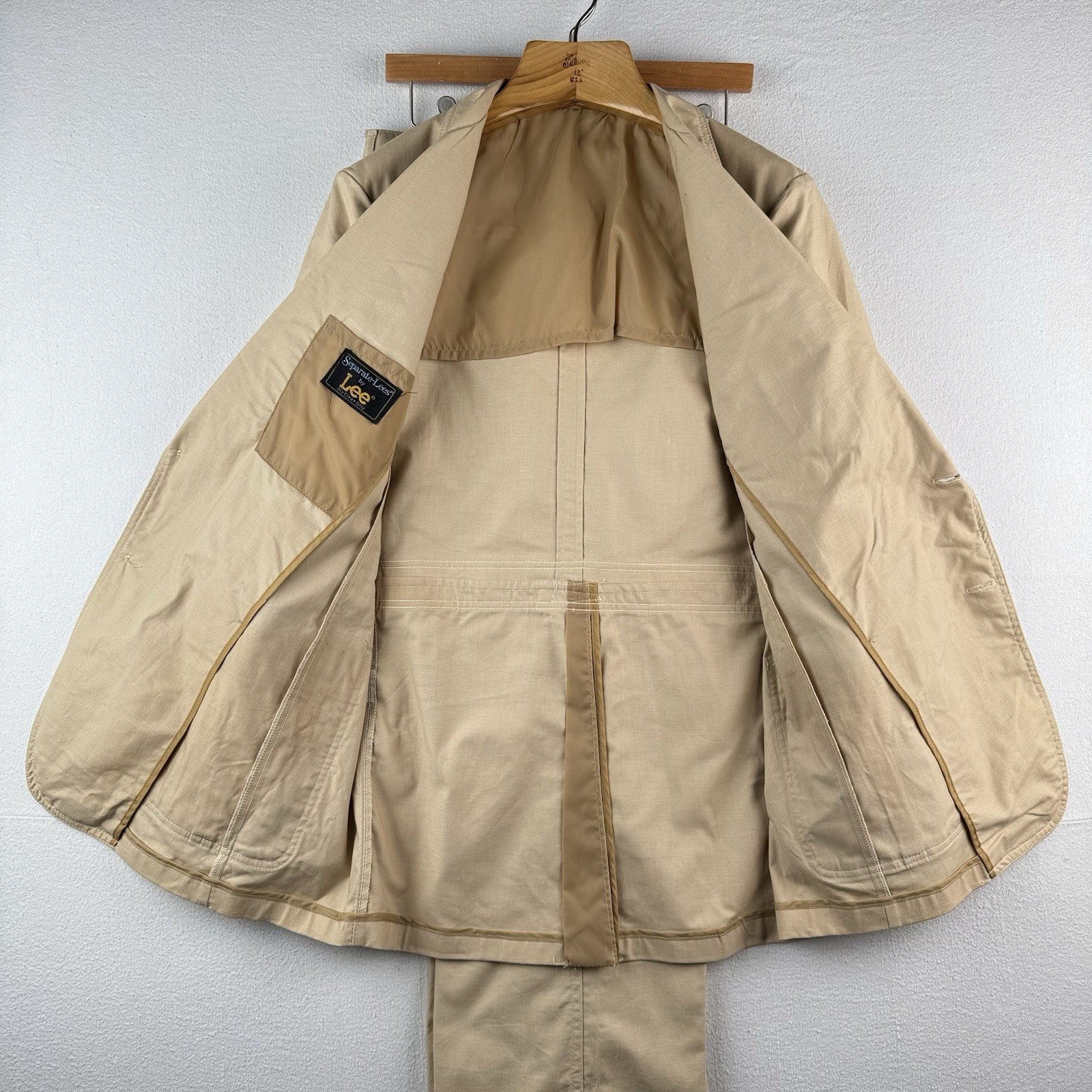 70's Vintage Separate By Lee Khaki Safari Suit Jacket 40 Pants 32x27 Made In USA