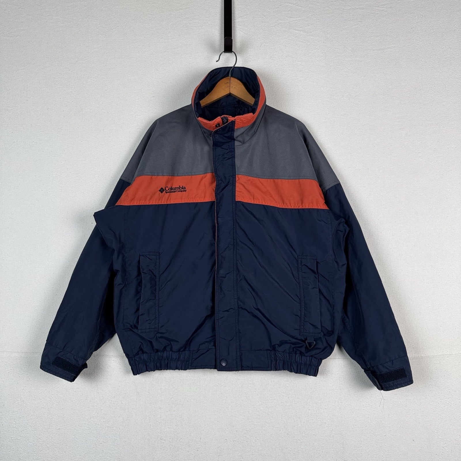 Vtg 90’s Columbia Bugaboo Jacket Men’s M Full Zip Blue Gray Orange *Shell Only