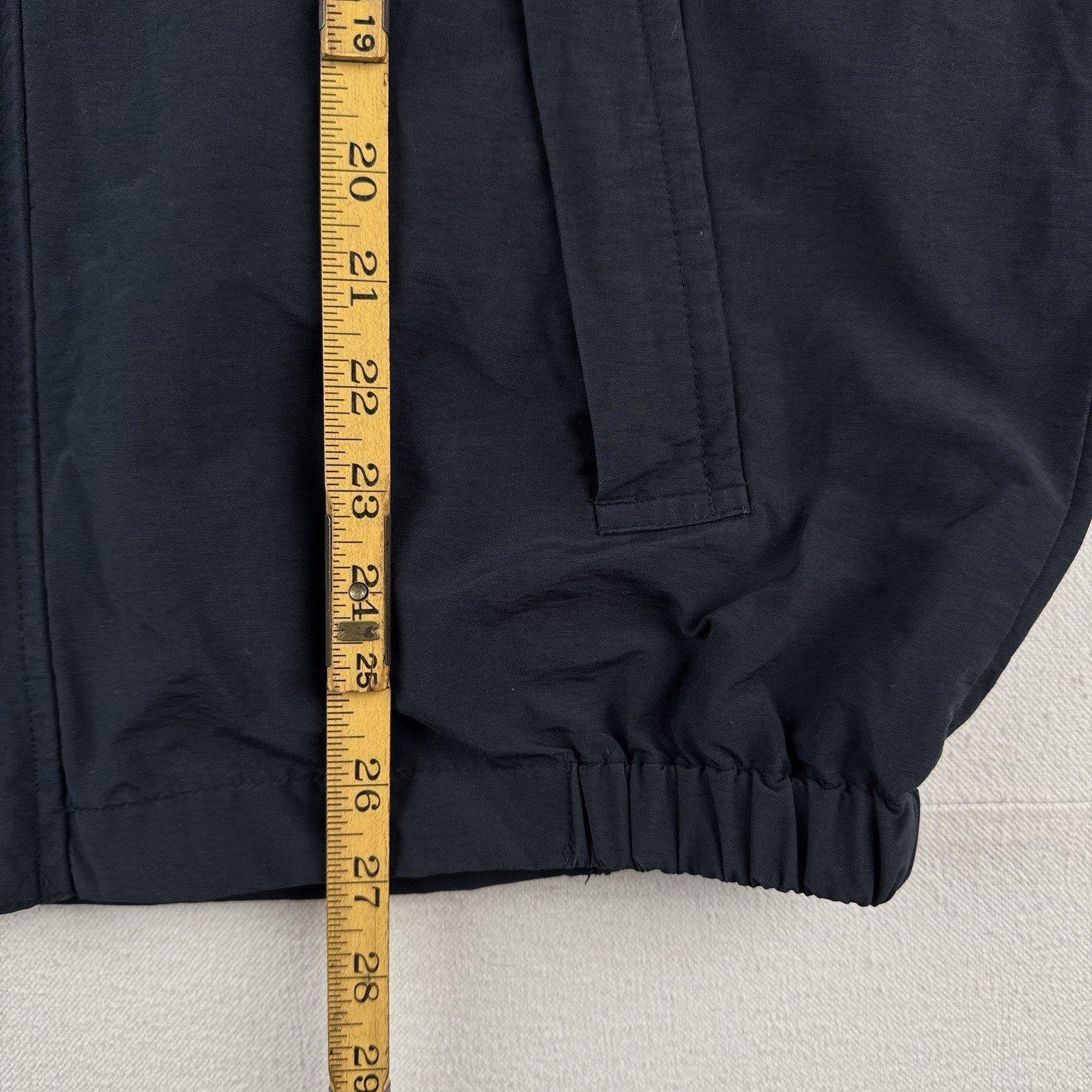90’s Vtg Nautica NS-83 Windbreaker Hideaway Hood Jacket Mens L Merrill Lynch