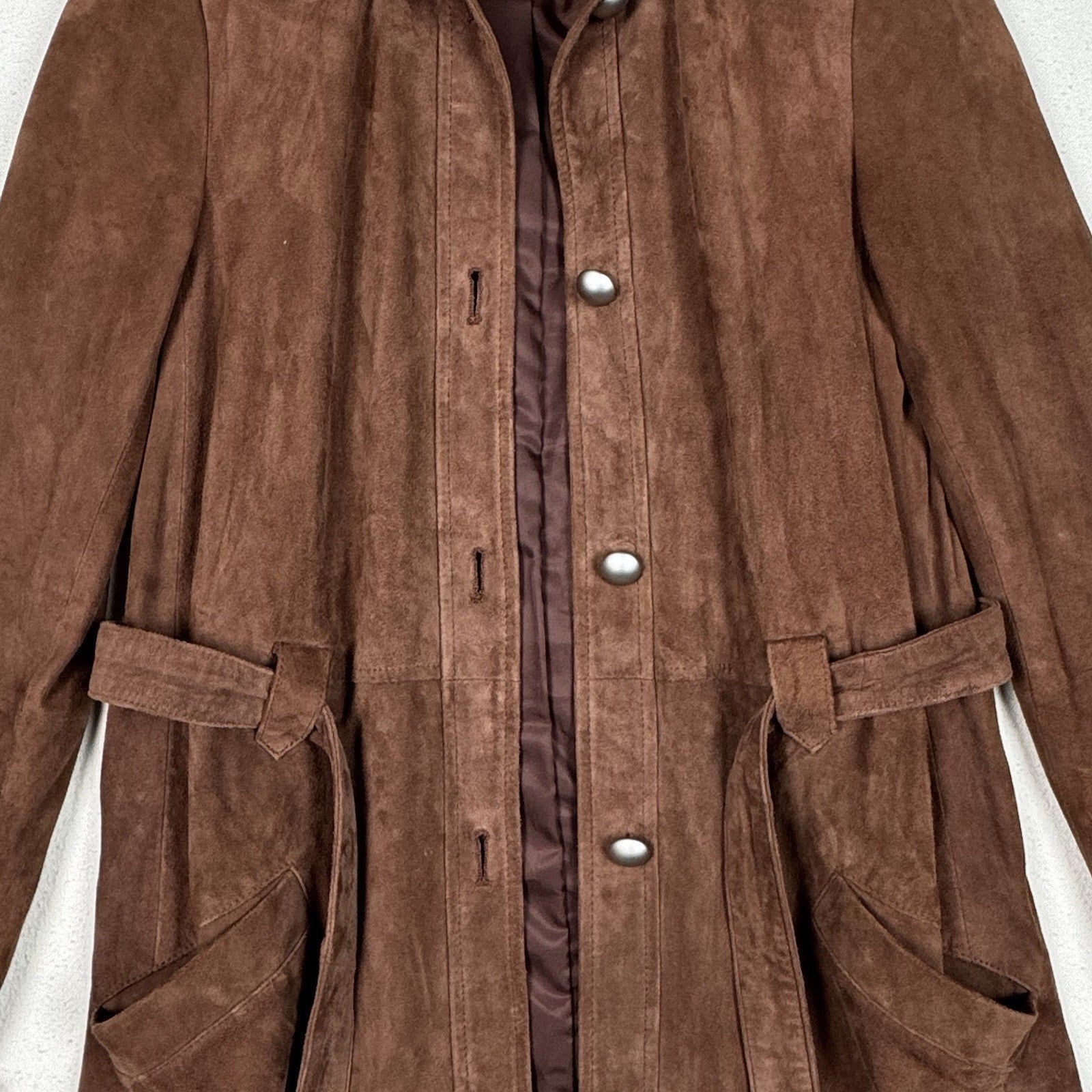 Elizabeth and James Long Suede 100% Real Leather Jacket Size XS