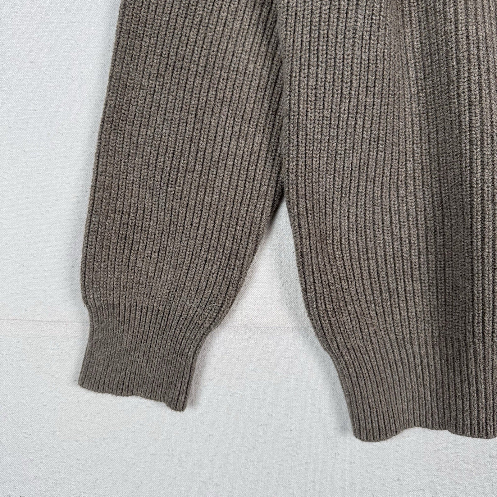 J. Crew Woodsman Men's XL Knit Sweater Shoulder Patches Cotton Crewneck Brown