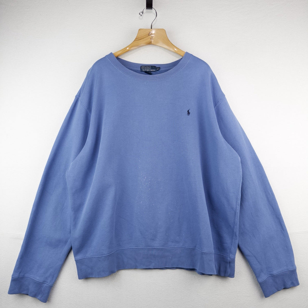 90’s Vtg Polo Ralph Lauren Sweatshirt Men’s 2XL Crewneck Light Faded Blue USA