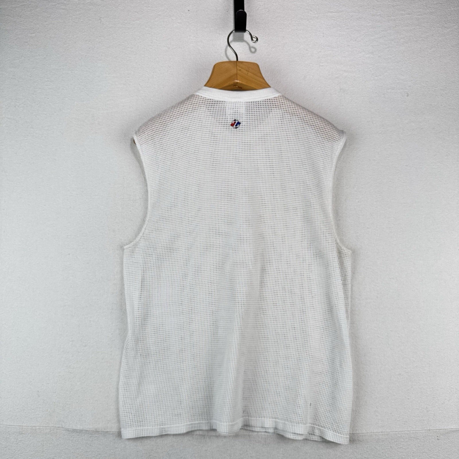 90’s Vtg Jerzees Mesh Tank Sleeveless T-shirt Men’s L White Made USA *Read