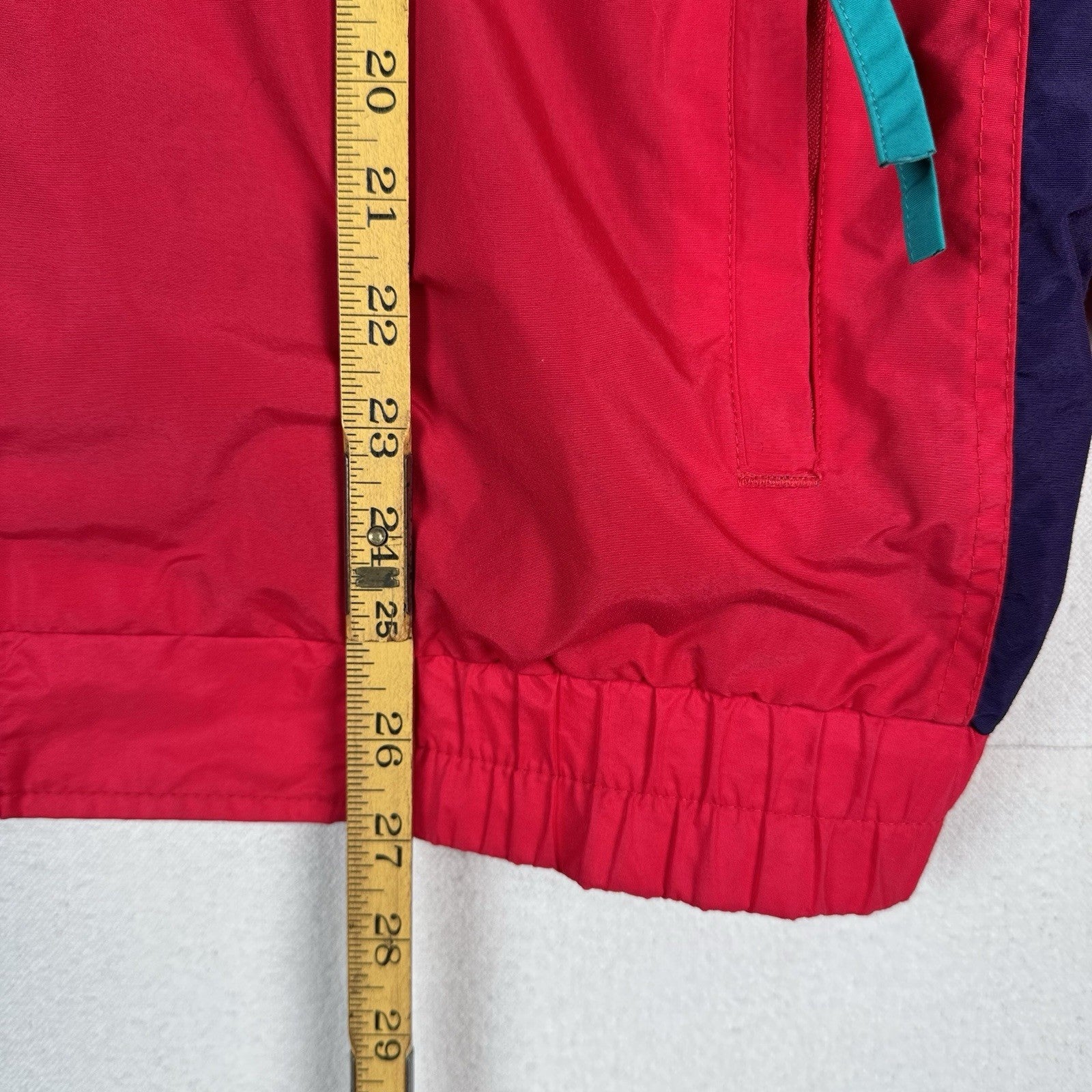 Vtg 90s Columbia Mens Bugaboo Jacket Radial Sleeve Medium Pink Teal *Shell Only
