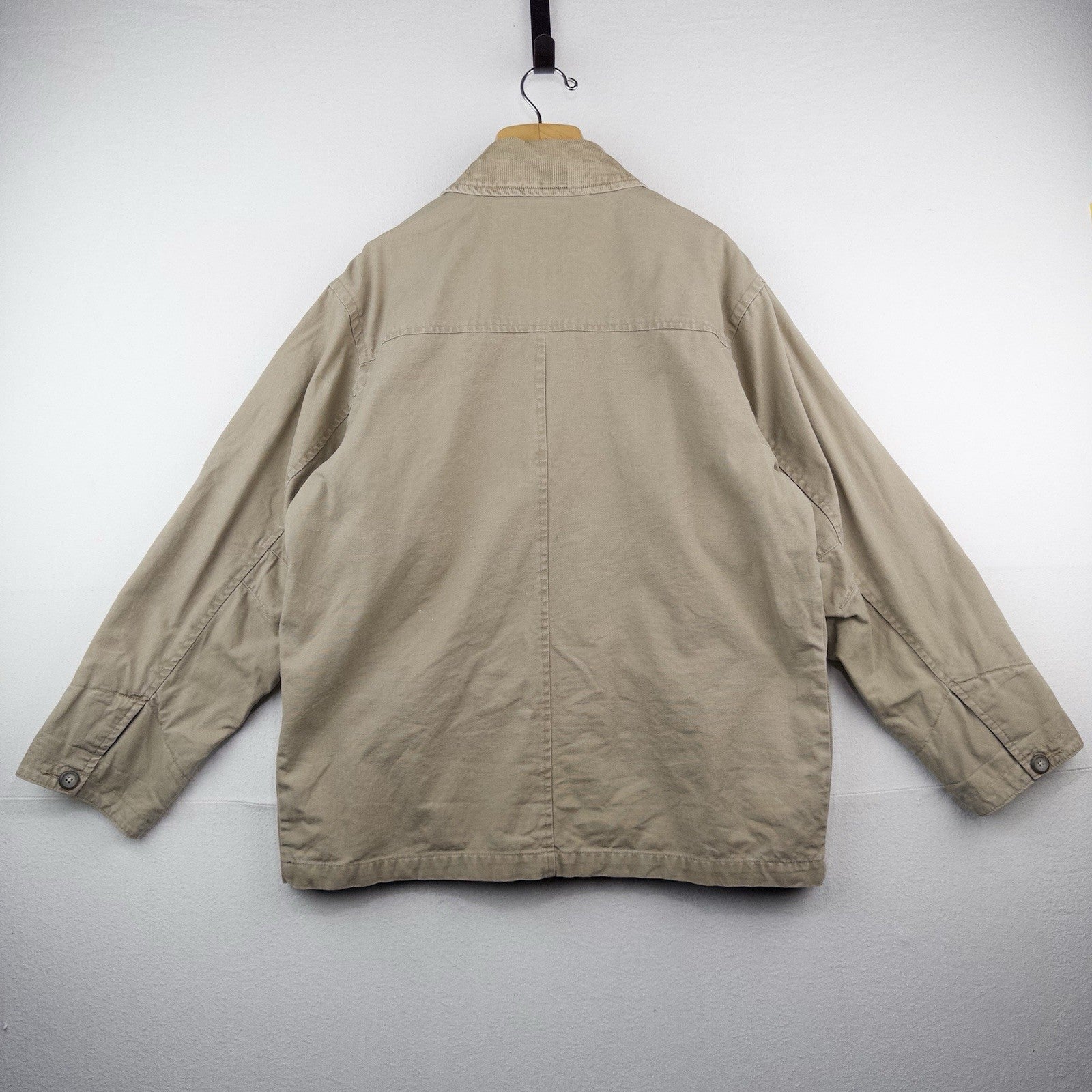 Vintage American Eagle 77 Outfitters Flannel Lined Jacket Mens M Army Green Cord