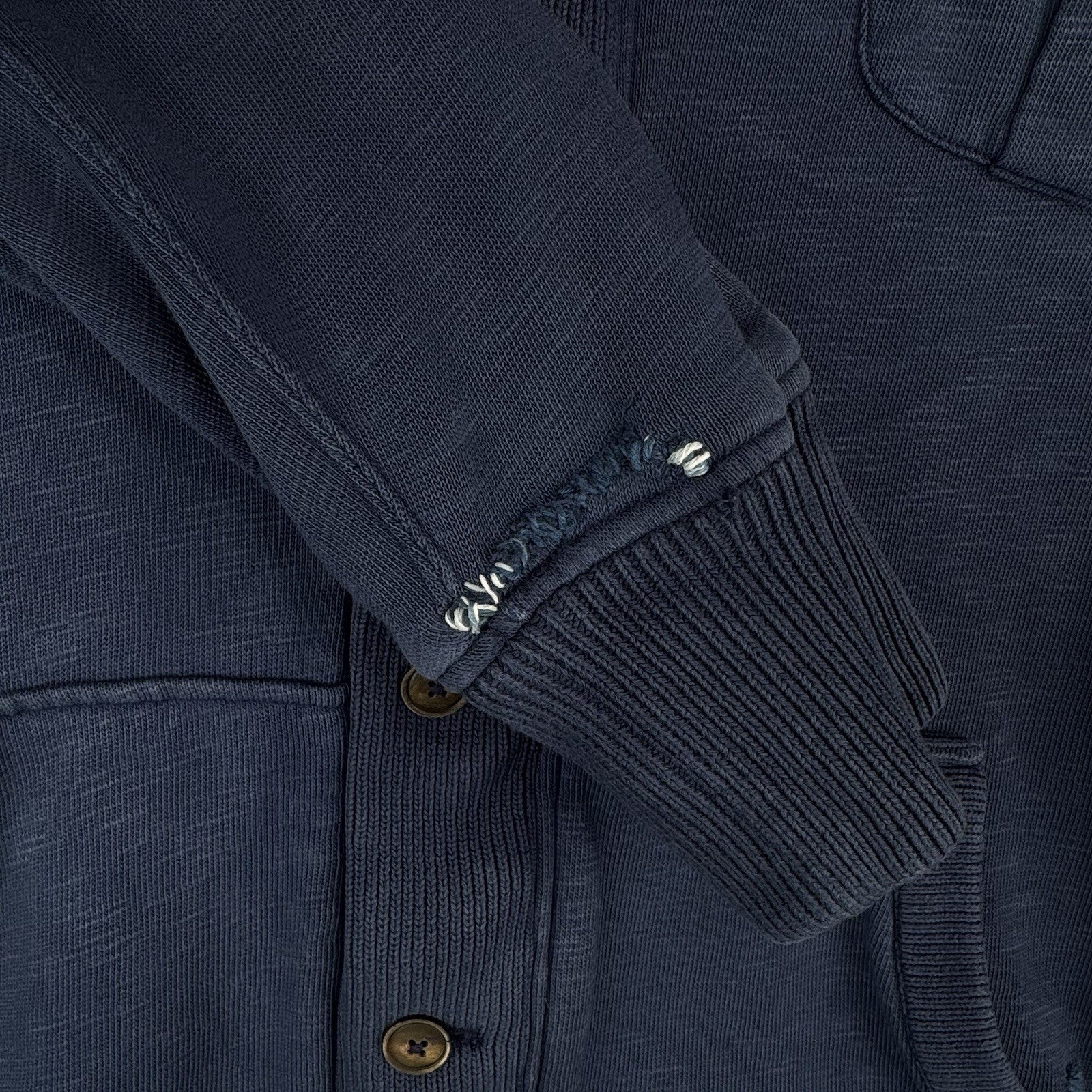 90’s Vtg Polo Ralph Lauren Shawl Collar Indigo Cardigan Cotton L Thermal Lining