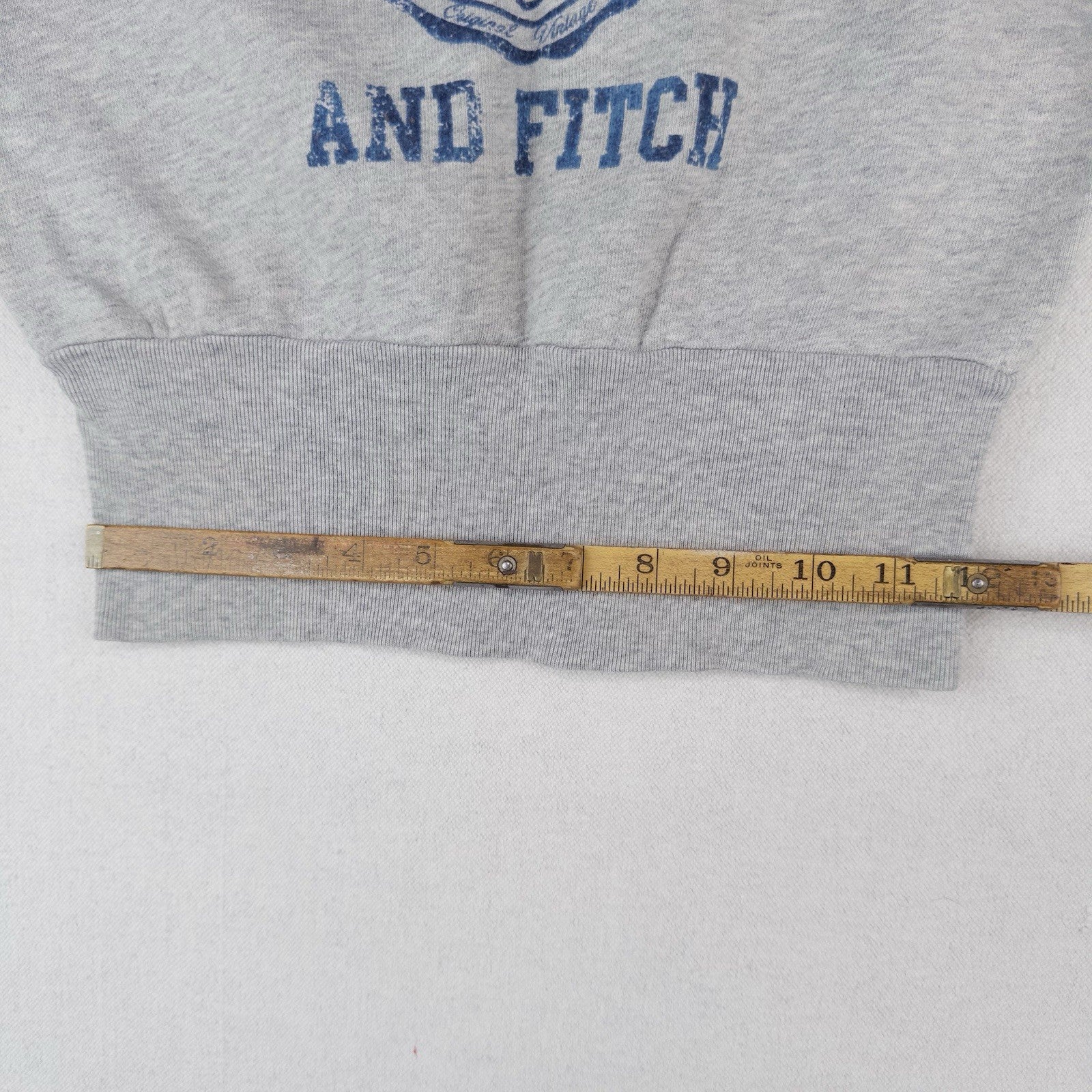 90’s Vtg Abercrombie & Fitch Women’s S Gray Off Shoulder Sweatshirt Flock Print