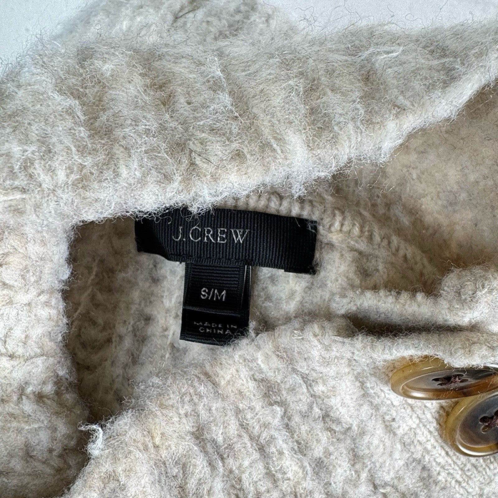 J. Crew Minimalist Wool Blend Convertible Chunky Knit Sweater Poncho Cape S/M