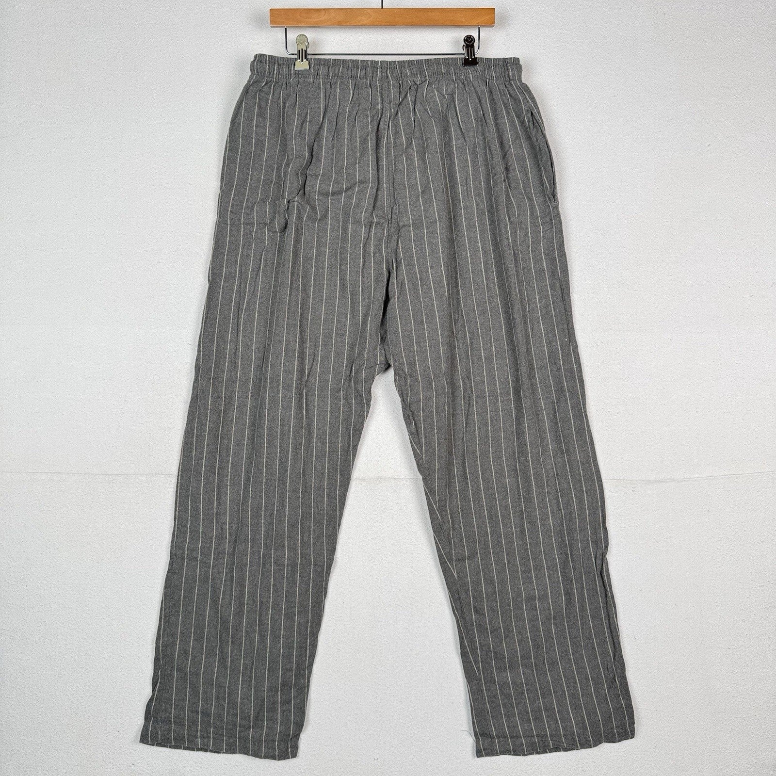 Polo Ralph Lauren Men Pajama Pants 100% Brushed Cotton Grey Pinstripe XL (40-42)