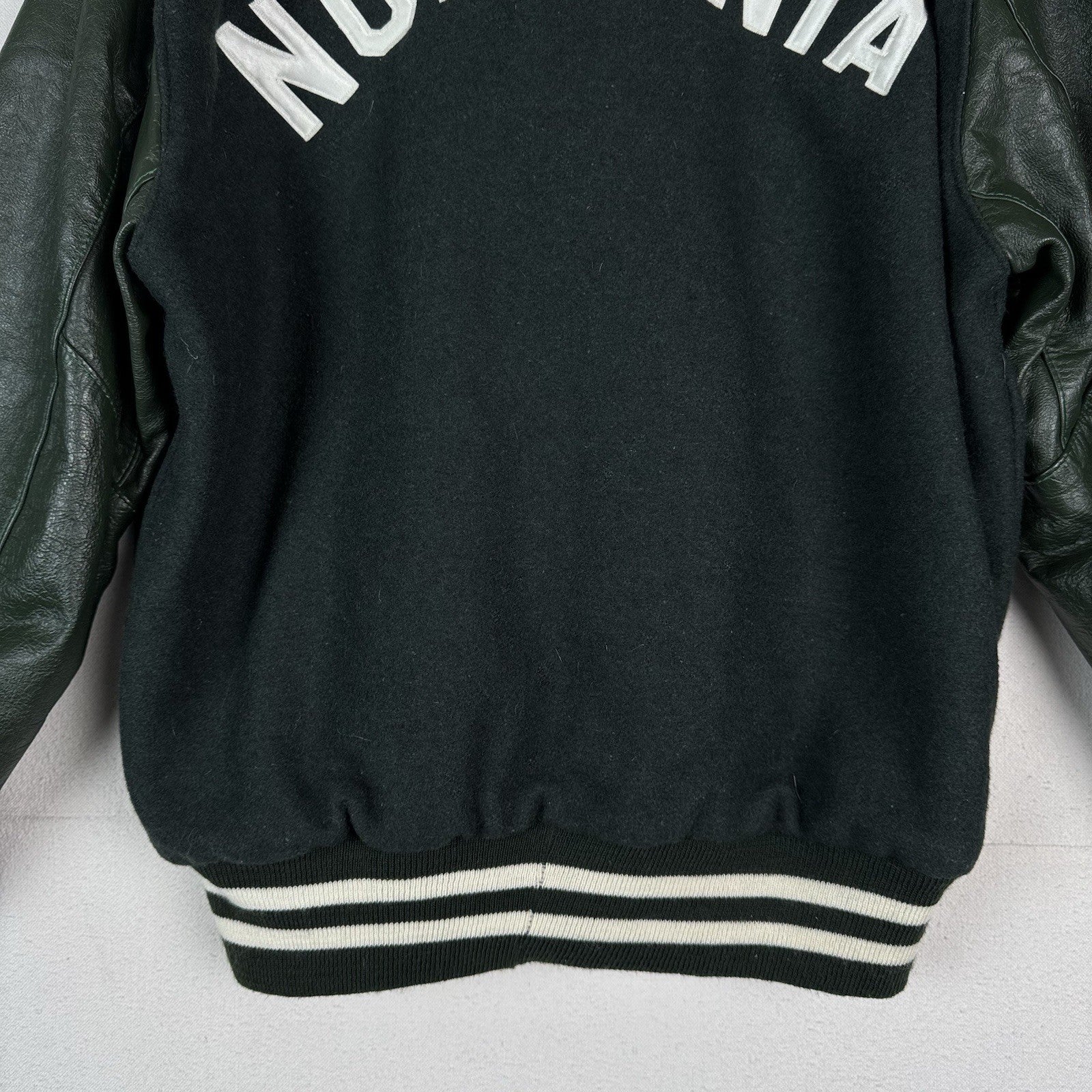 DeLong Wool Varsity Coat Jacket Mens XL Nordonia Green Made In USA