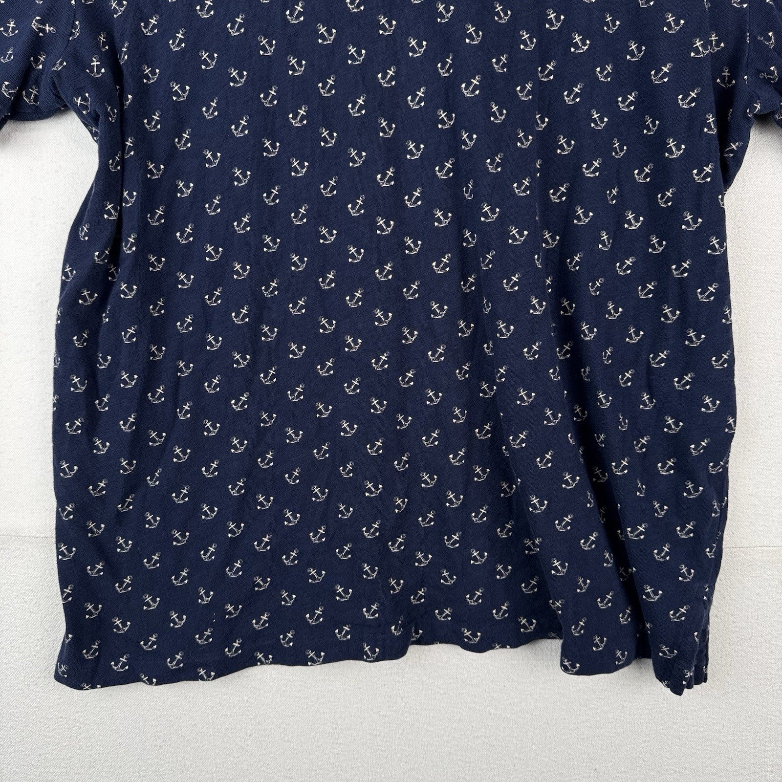90’s Vtg Polo Ralph Lauren Men's 2XL Blue Anchor Nautical Short Sleeve Shirt