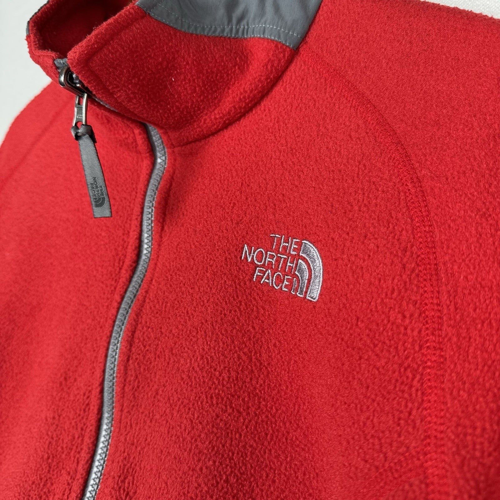 Vintage 90’s The North Face Mens Red Gray Polartec Fleece Jacket Zip Up Large 44
