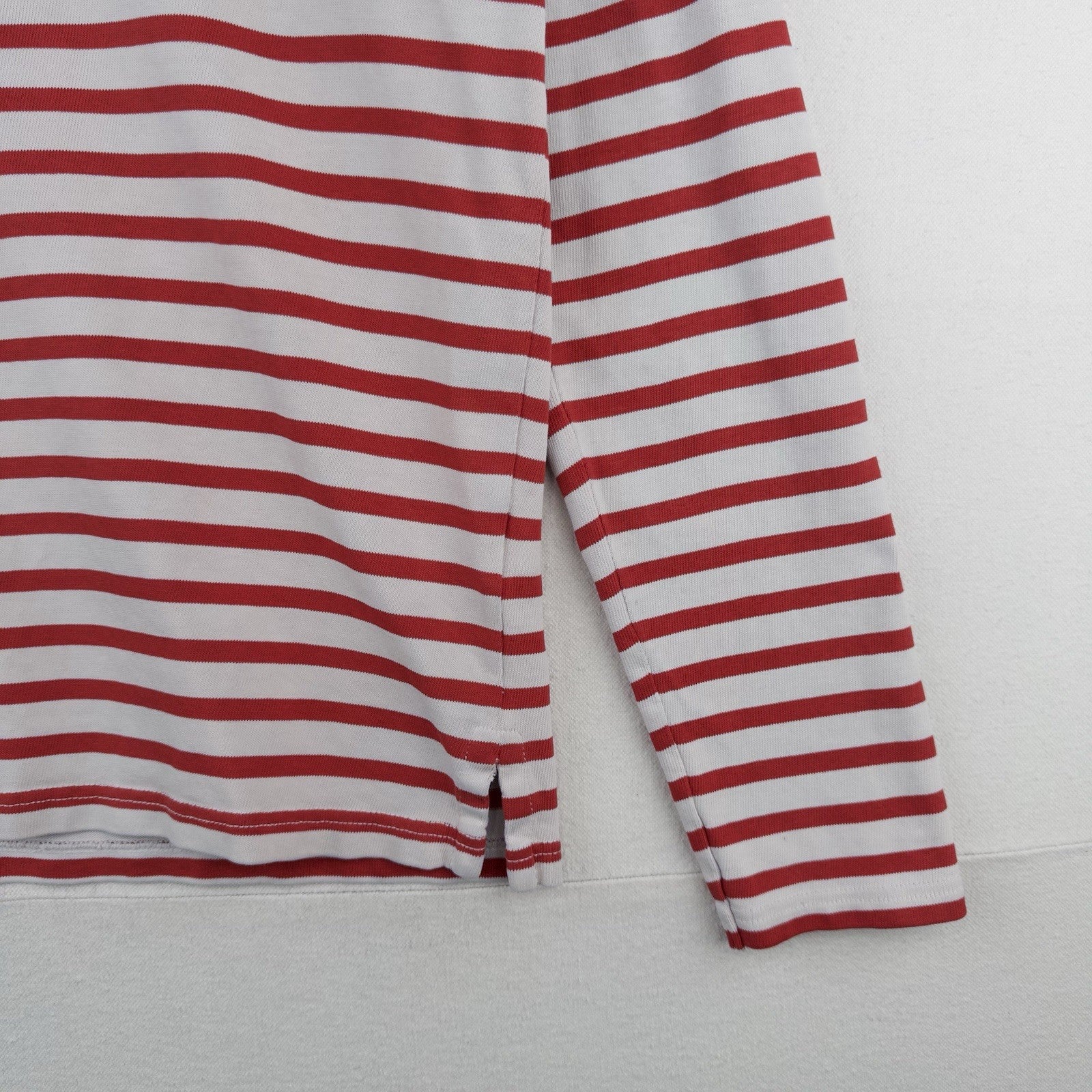 Polo Ralph Lauren Women’s S Breton Stripe Shirt Red White Boat Neck Nautical