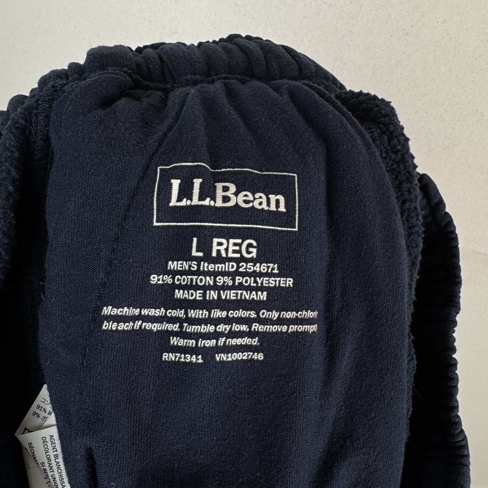 Vintage LL Bean Sweatpants Mens Large Blue Fleece Joggers Zip Ankle Pants