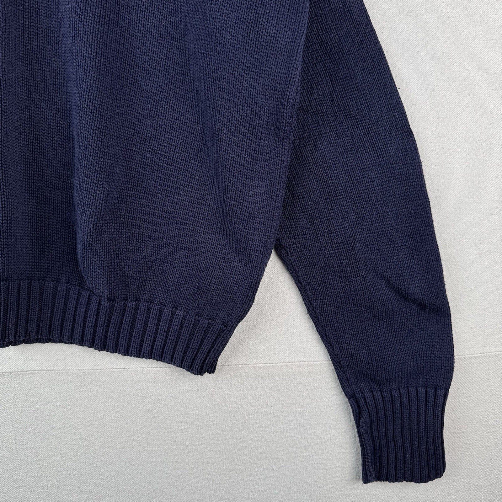 90's Vintage Polo Ralph Lauren Sweater Men's XL Navy Blue Knit Crewneck Red Pony