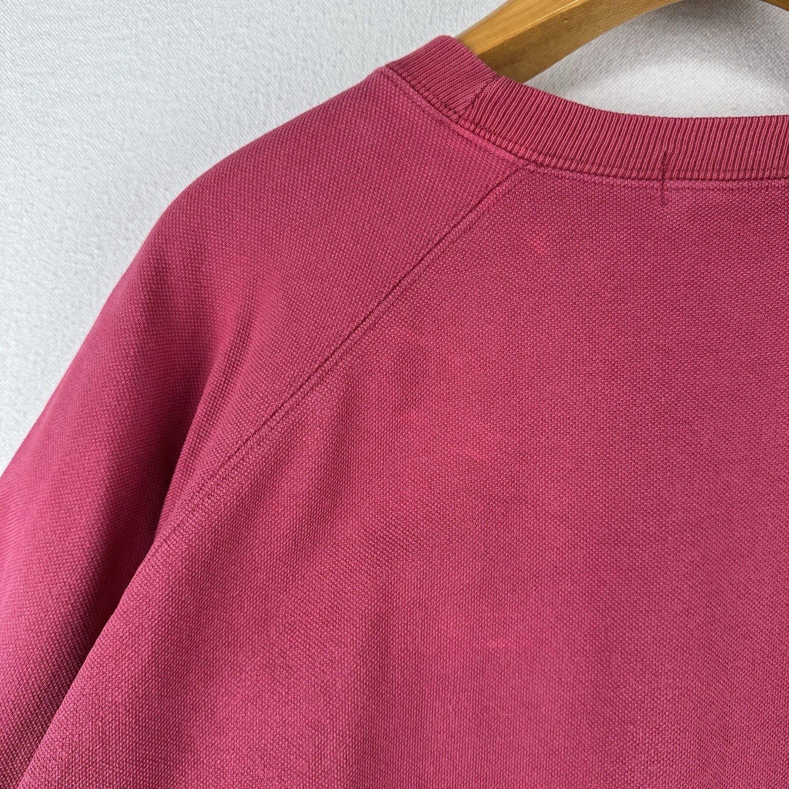 90’s Vtg Polo Ralph Lauren Jersey Sweatshirt Men XL Red Pink Raglan *Sunfaded