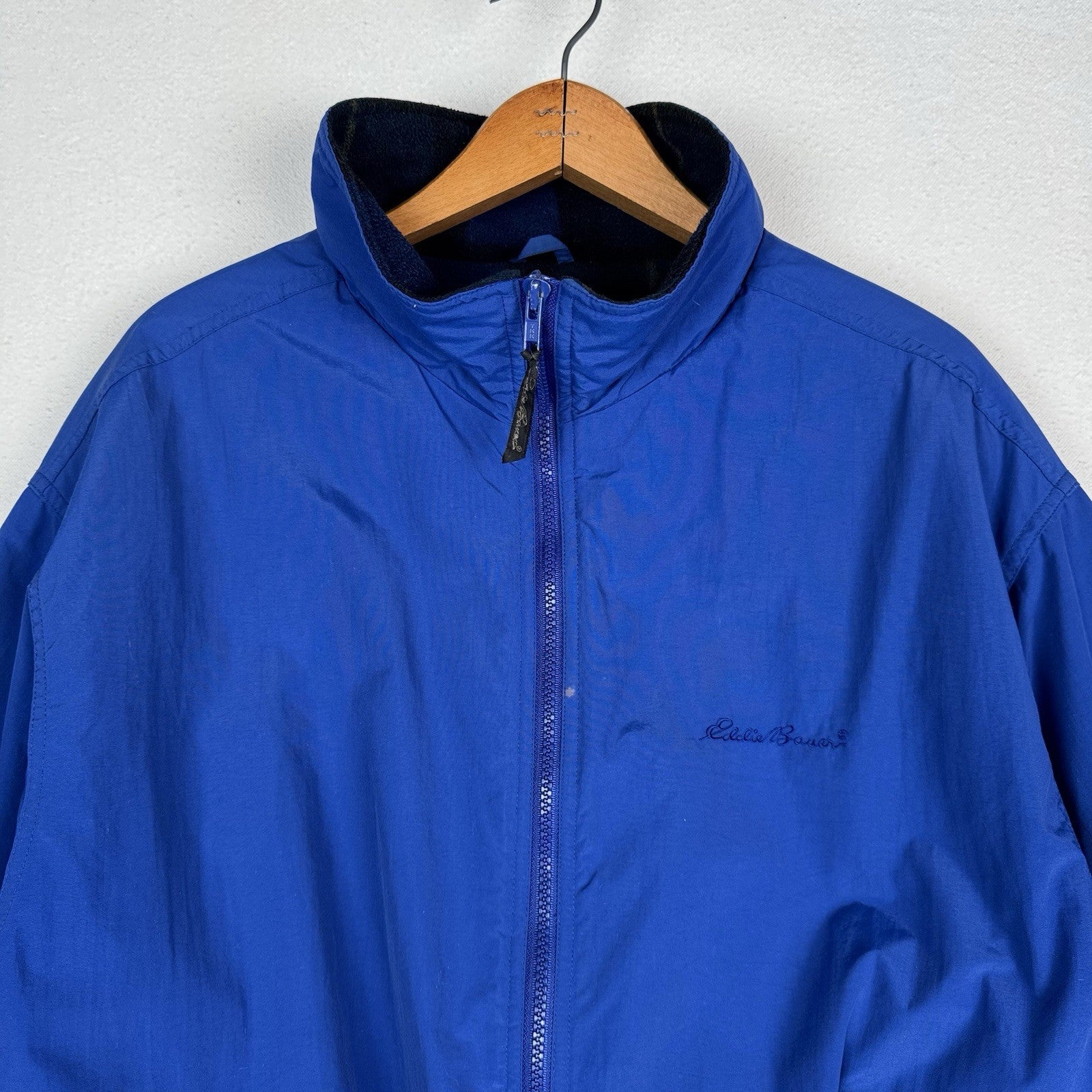 Vintage Eddie Bauer Men’s Polartec Blue Nylon Insulated Windbreaker Jacket *Read