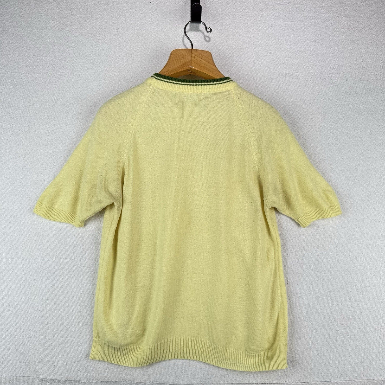 60’s Vtg Penney Town Craft S/S Yellow Knit Sweater Tee Acrylic Medium (38)