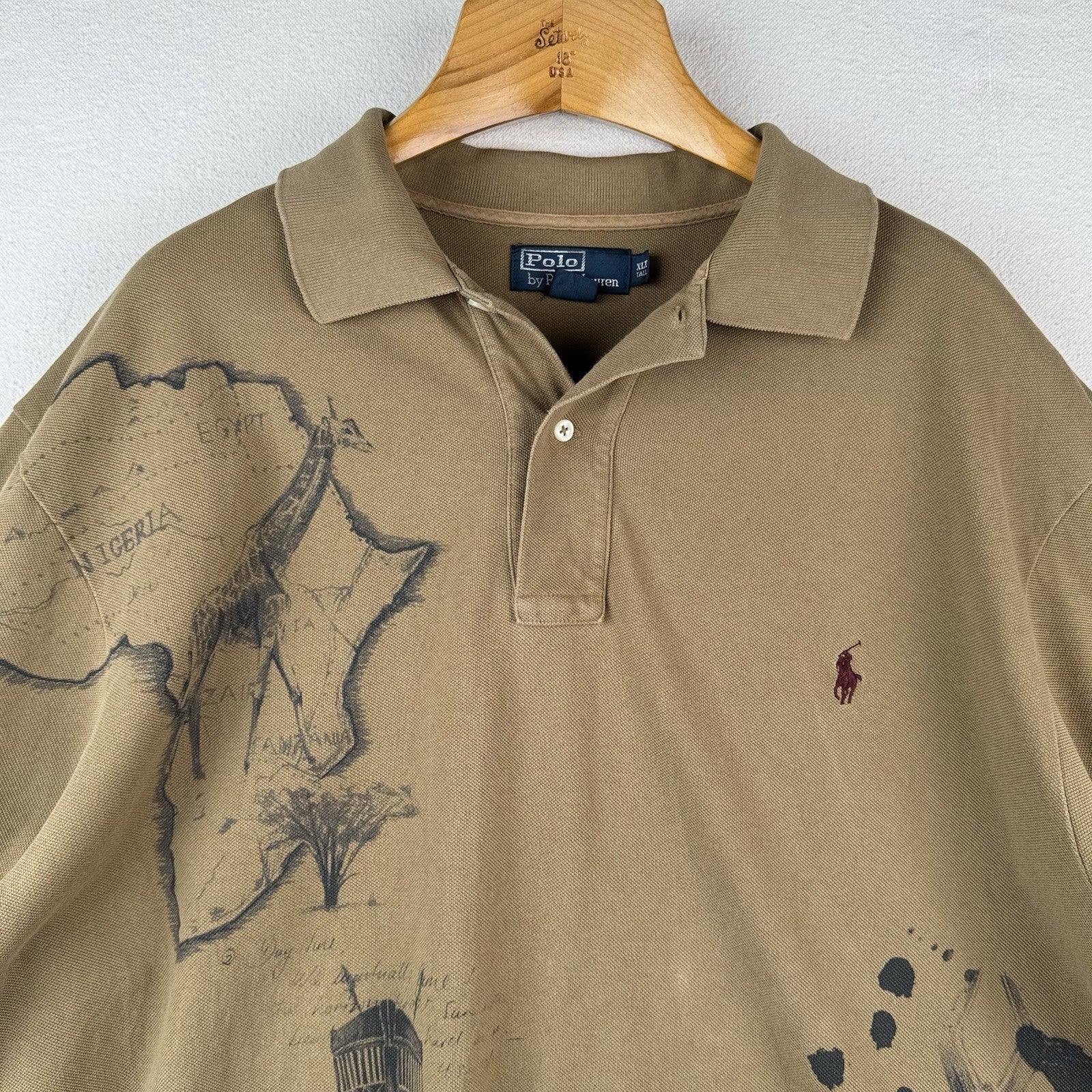 Vintage Polo Ralph Lauren African Safari Silhouette Men’s XLT Polo Shirt