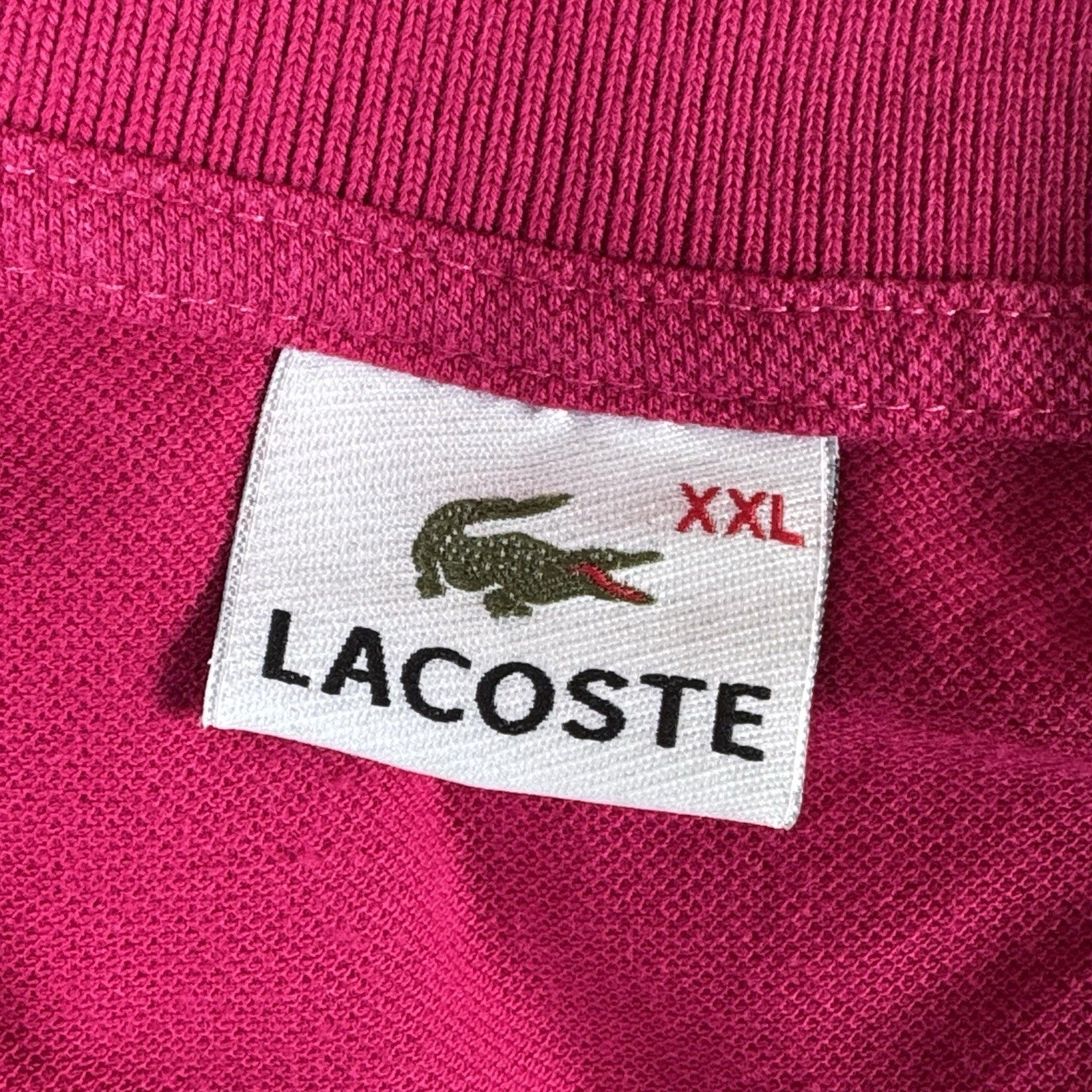 Lacoste Polo Shirt Men's 2XL Pink Classic Fit Embroidered Logo Tennis Preppy