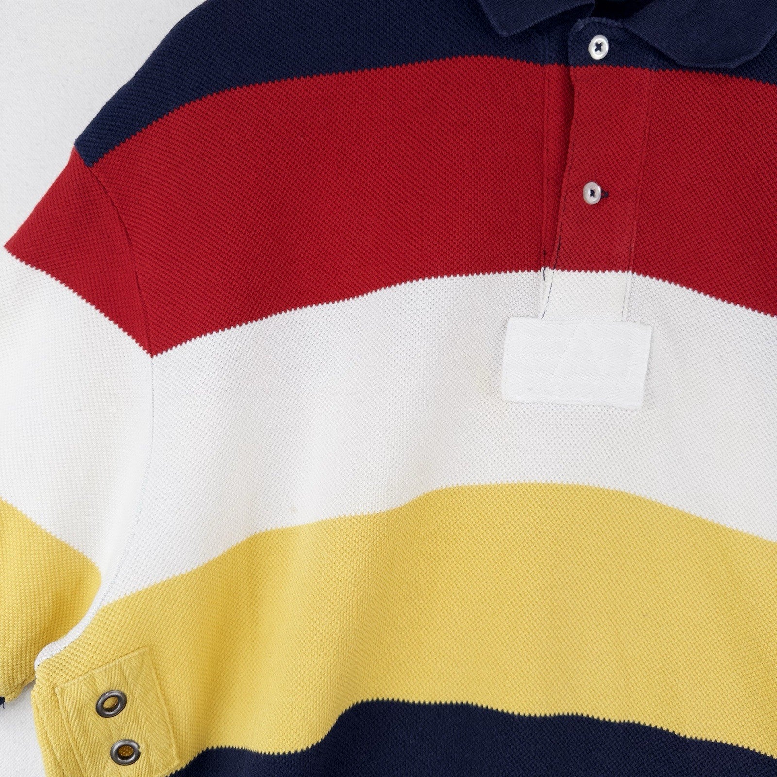 Polo Ralph Lauren Multi-Color Striped Polo Shirt w/ Grommets Men Size XL 