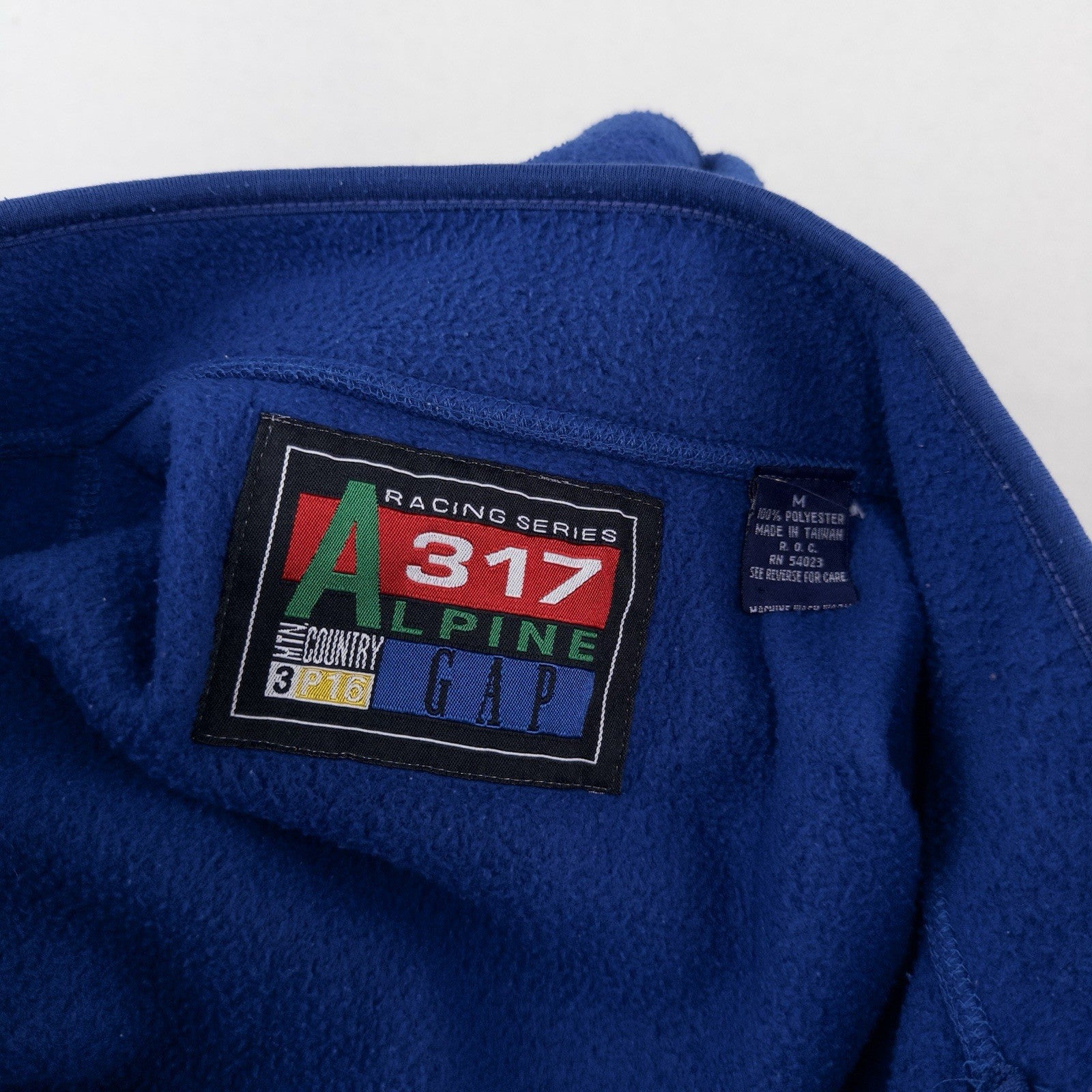 90’s Vtg GAP Alpine Racing Series 317 Cobalt Blue Fleece Vest Men’s Medium