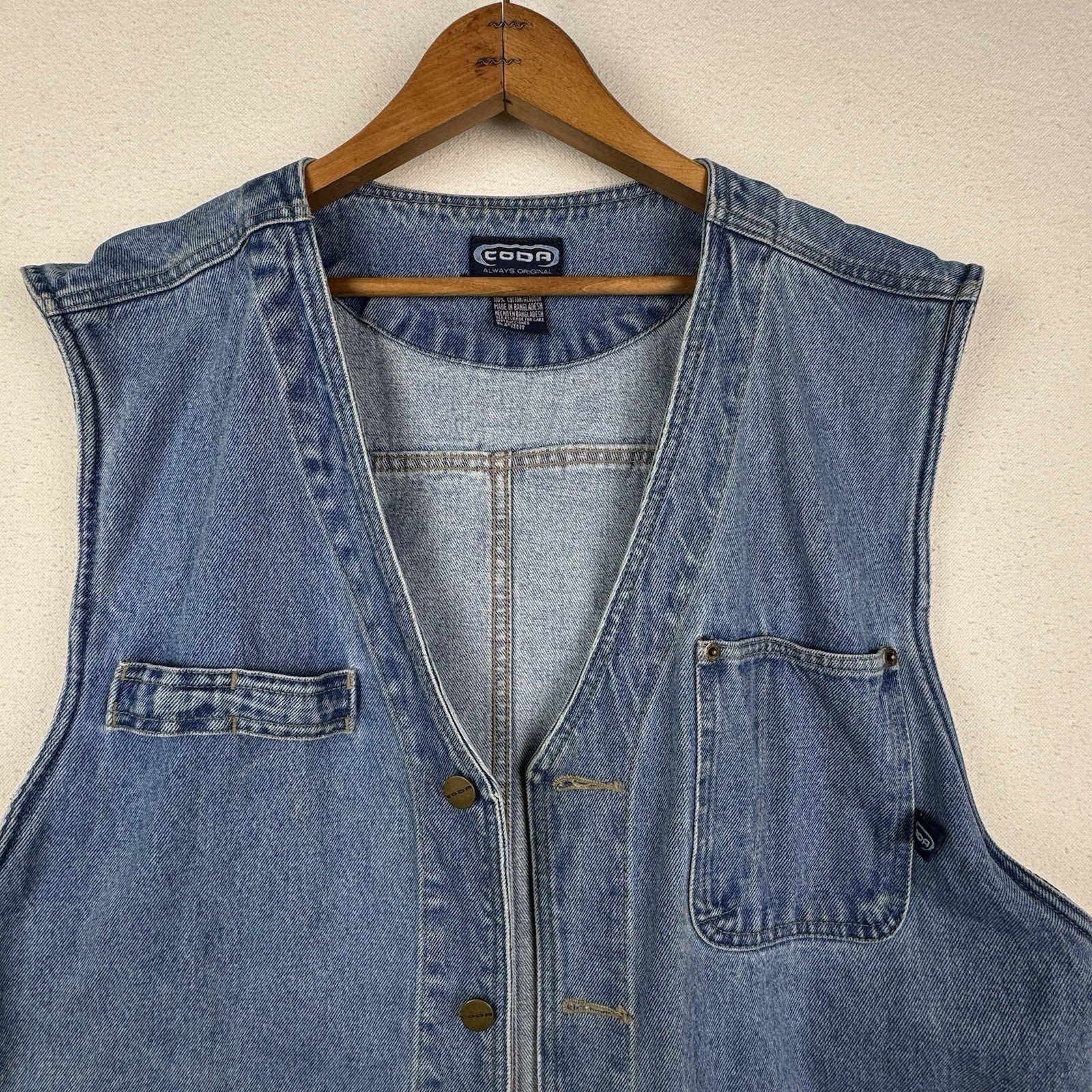 Vintage 90’s Tactical Utility Denim Vest Five Pockets Coda Size XL