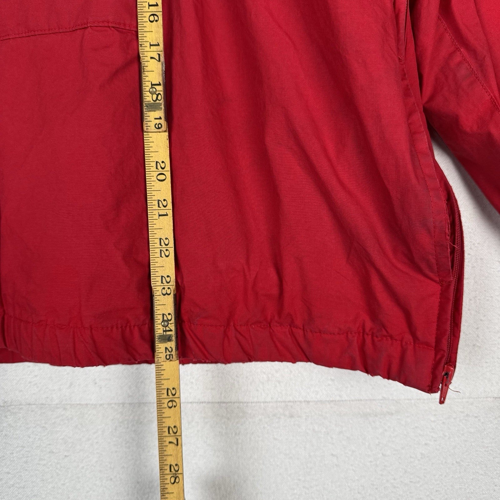Vtg 90s Polo Ralph Lauren Men's XL Red Down Pullover Puffer Jacket *Distressed