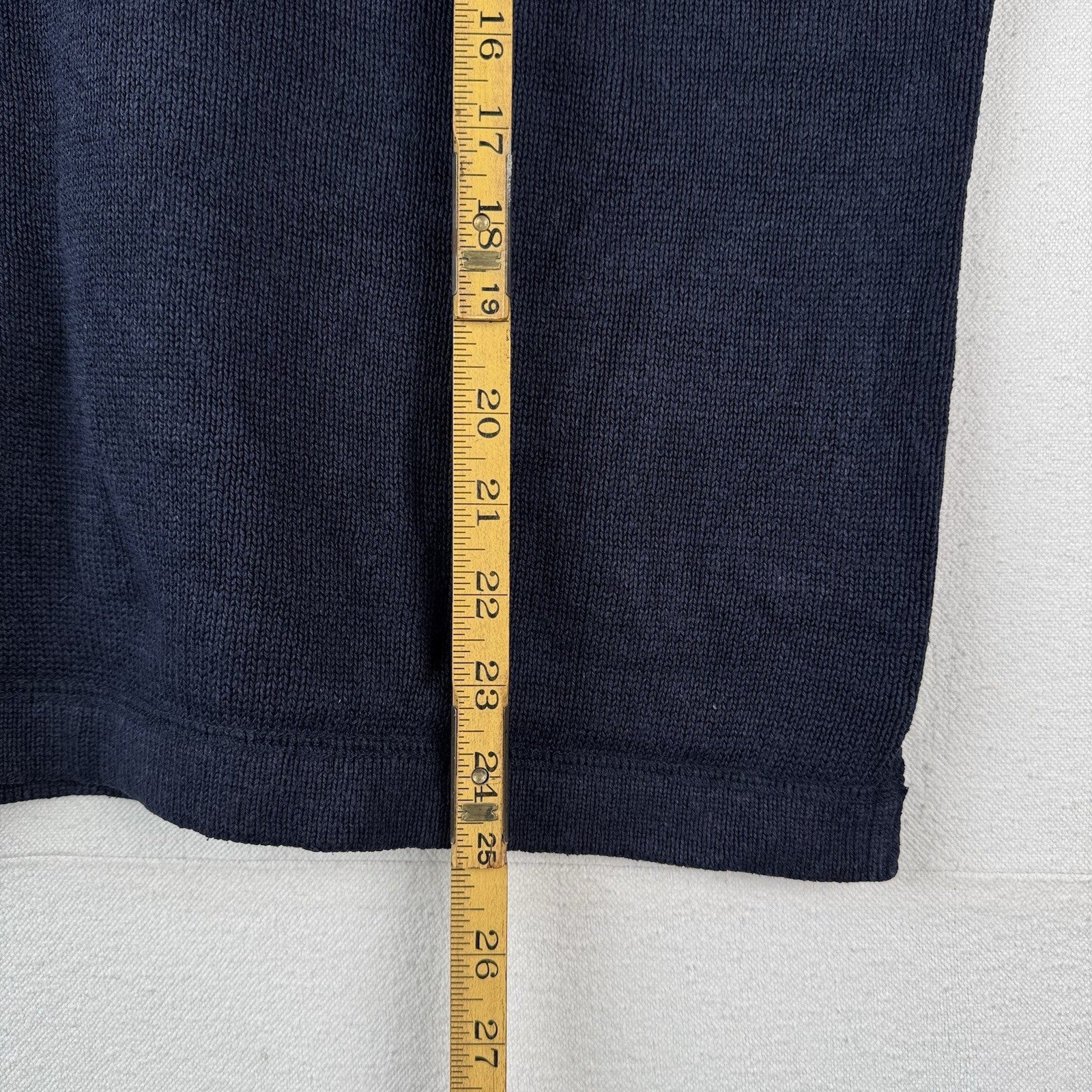 90’s Vintage Polo Ralph Lauren Men’s Large Linen Knit Crewneck Sweater Navy Blue