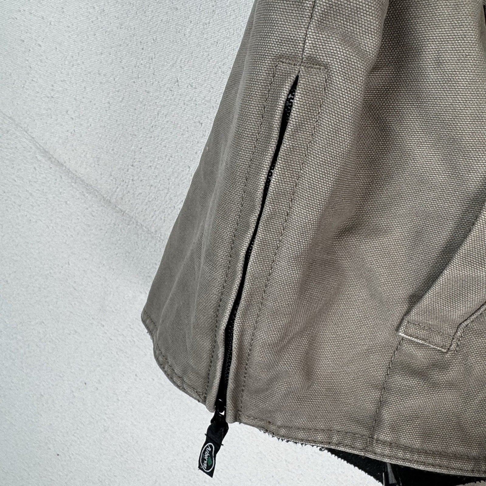 Vintage Arborwear Tan Duck Canvas Fleece Lined Vest Mens 2XL XXL Side Zip