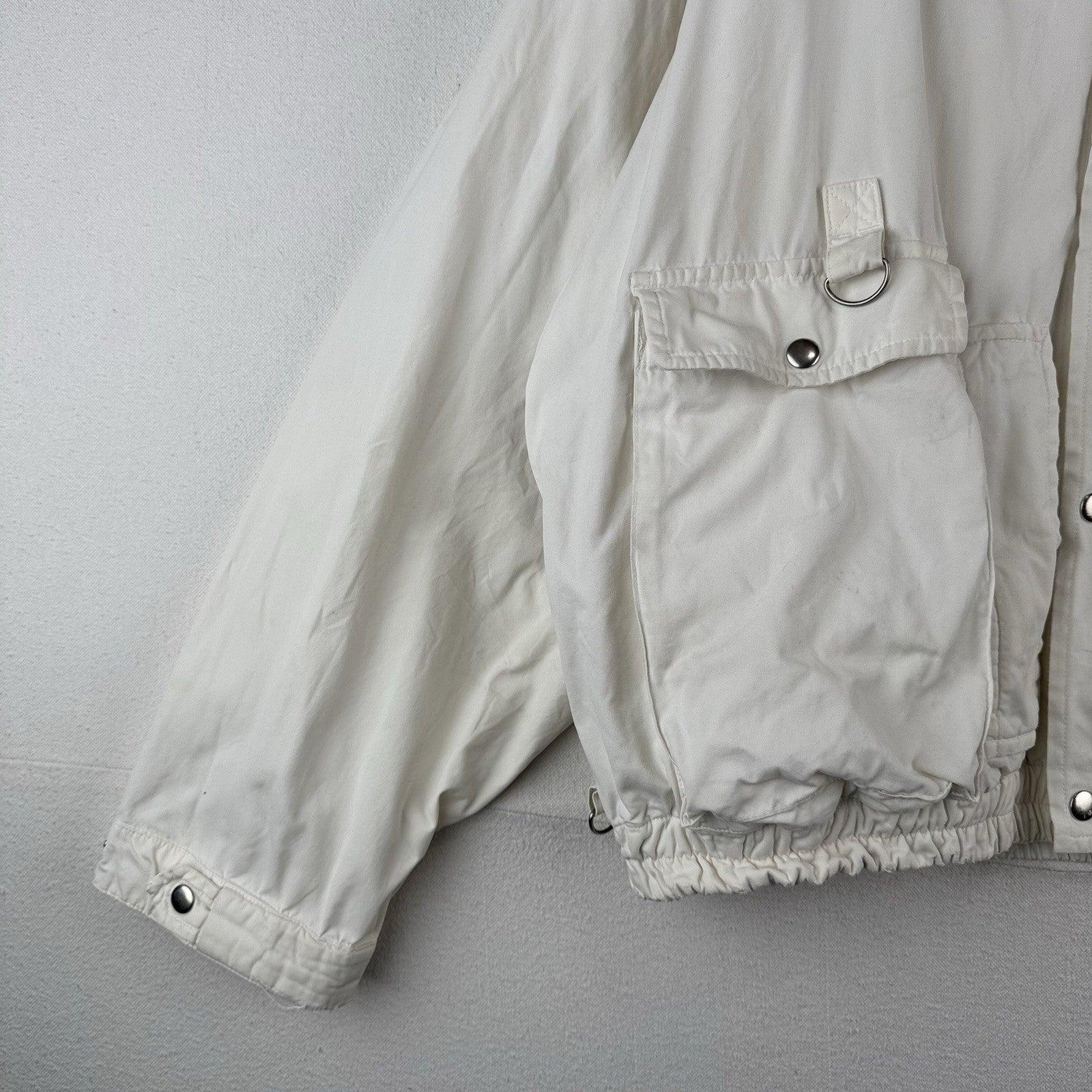 90’s Vintage Polo Ralph Lauren Regatta Jacket Men's XL Cotton Cream Utility Hood