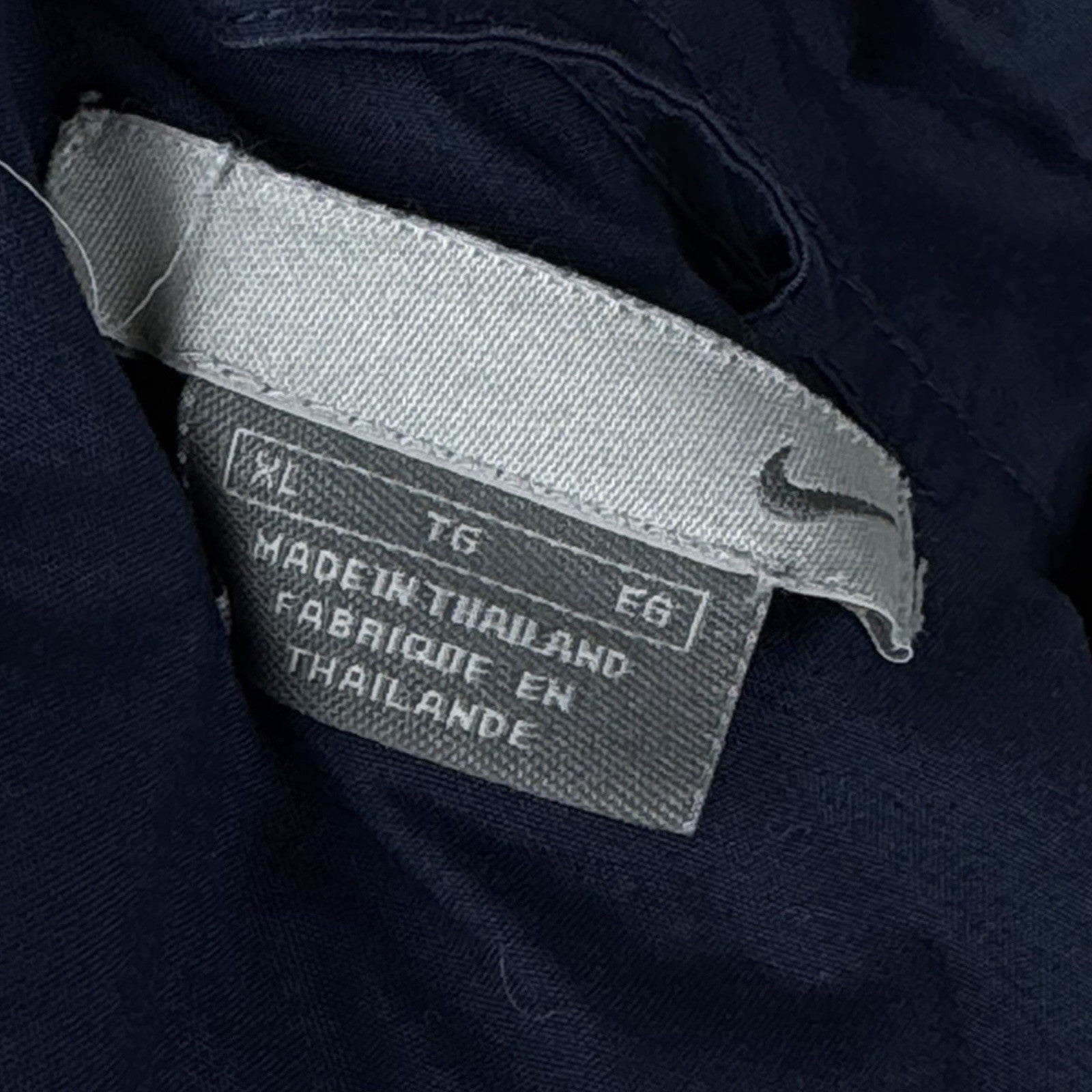 Vintage 90s Nike Jacket Mens XL Navy Blue Full Zip Nylon Windbreaker Jacket