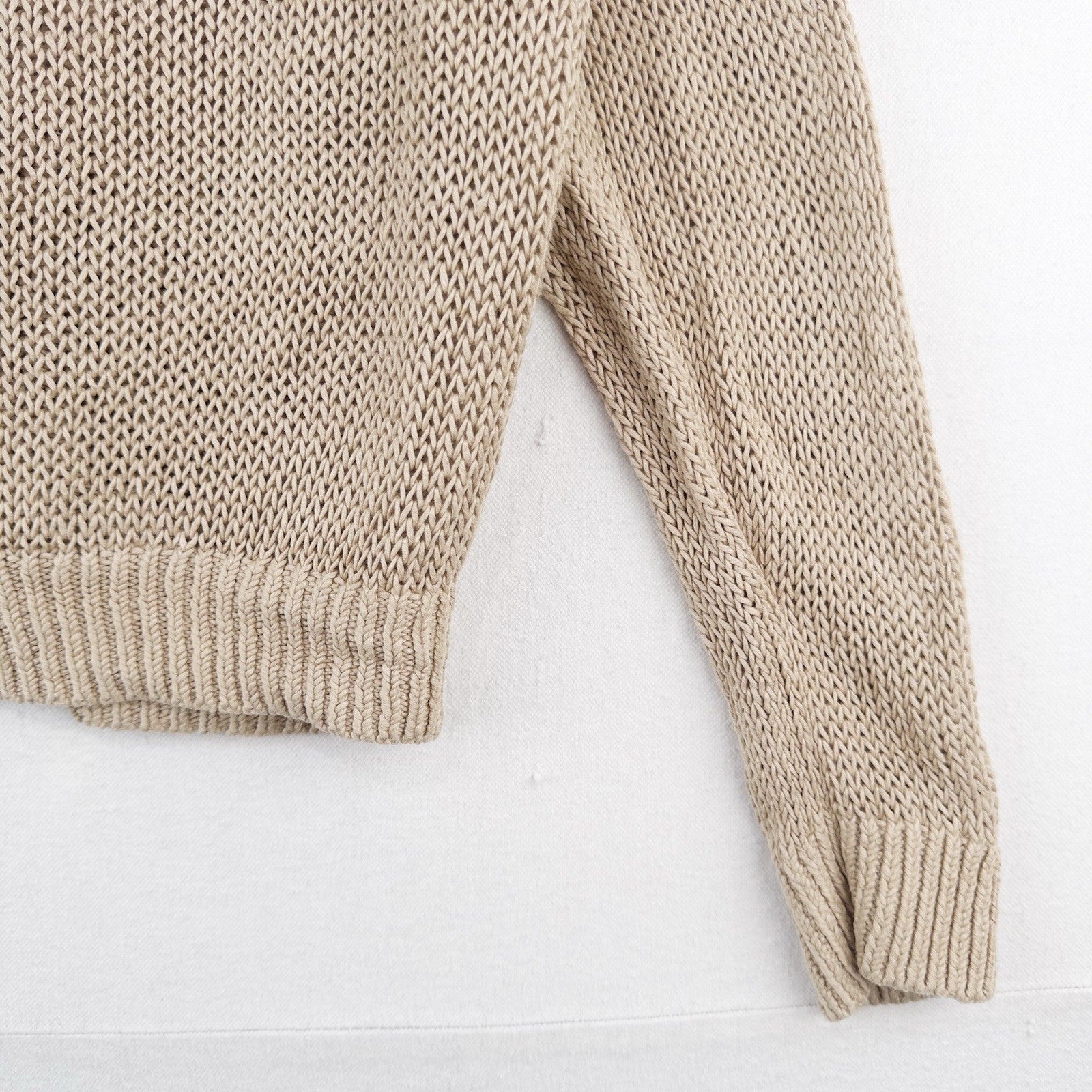 Polo Ralph Lauren Women’s S Tan Beige Linen Knit Button Front Cardigan Sweater