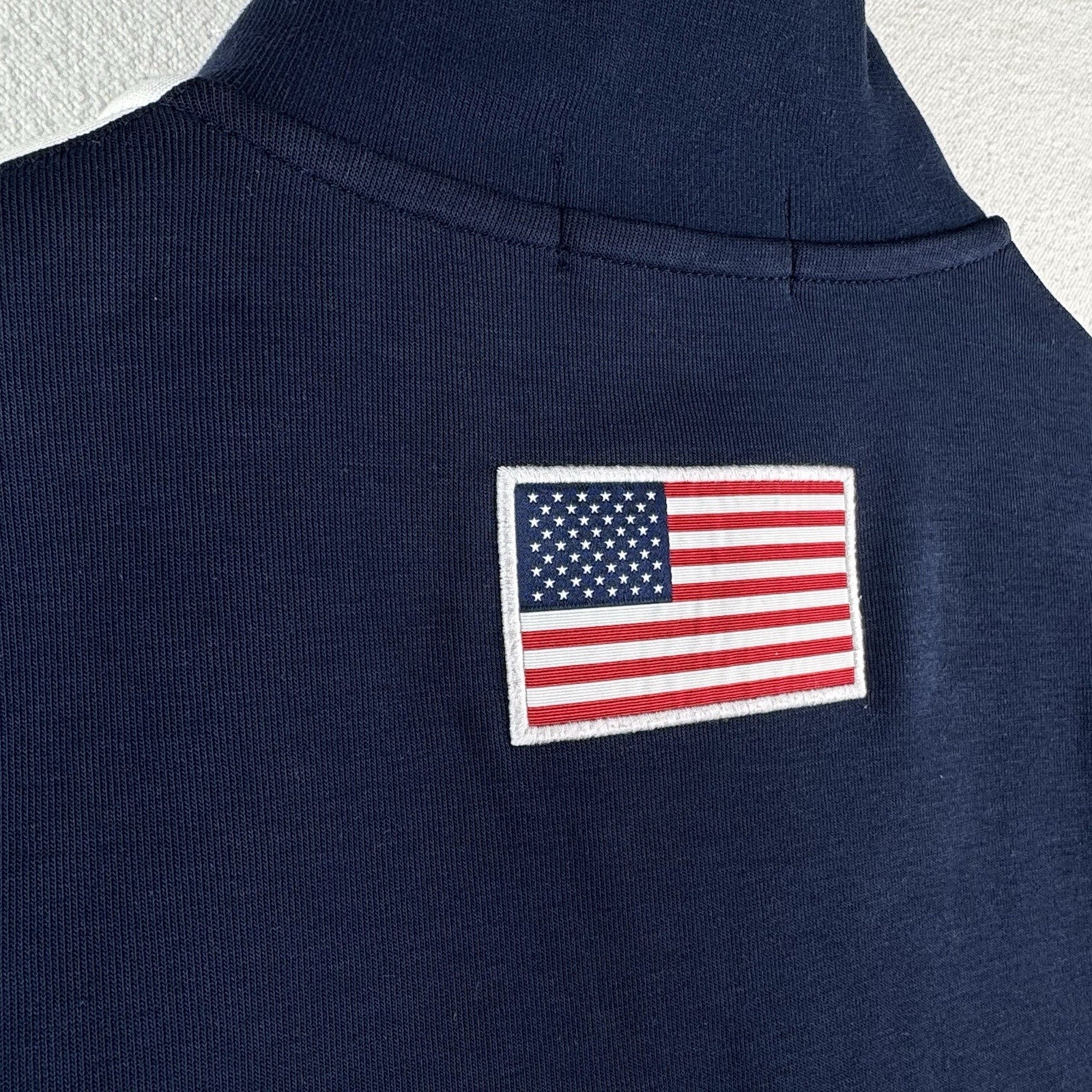 Polo Ralph Lauren Men's L Full Zip Red White Blue USA Flag Track Jacket Big Pony