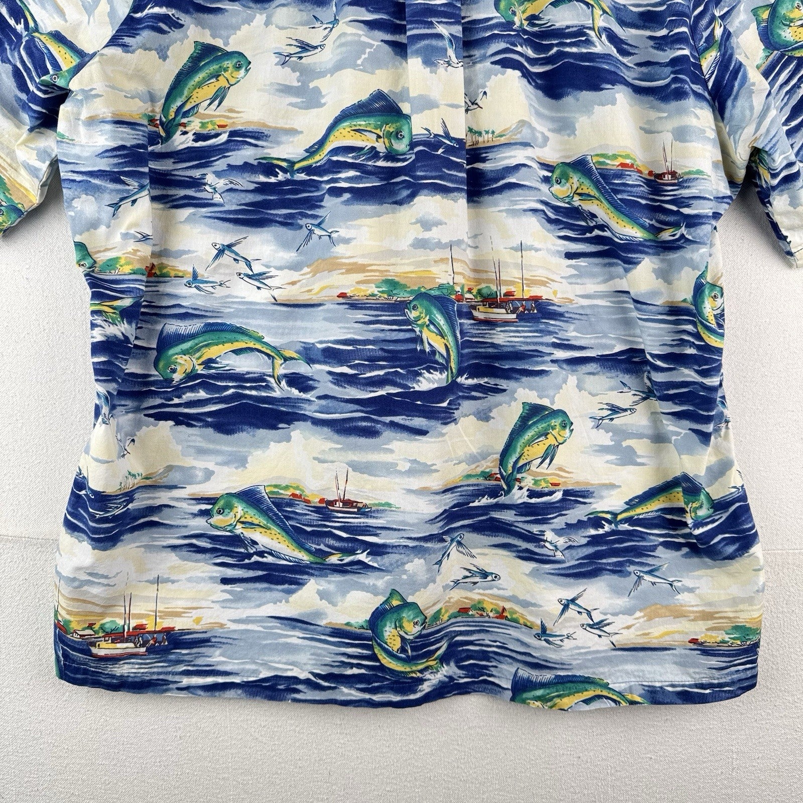 90’s Vtg Kahala Sportfish Marlin Hawaiian Short Shirt Sleeve Mens XL Made Hawaii