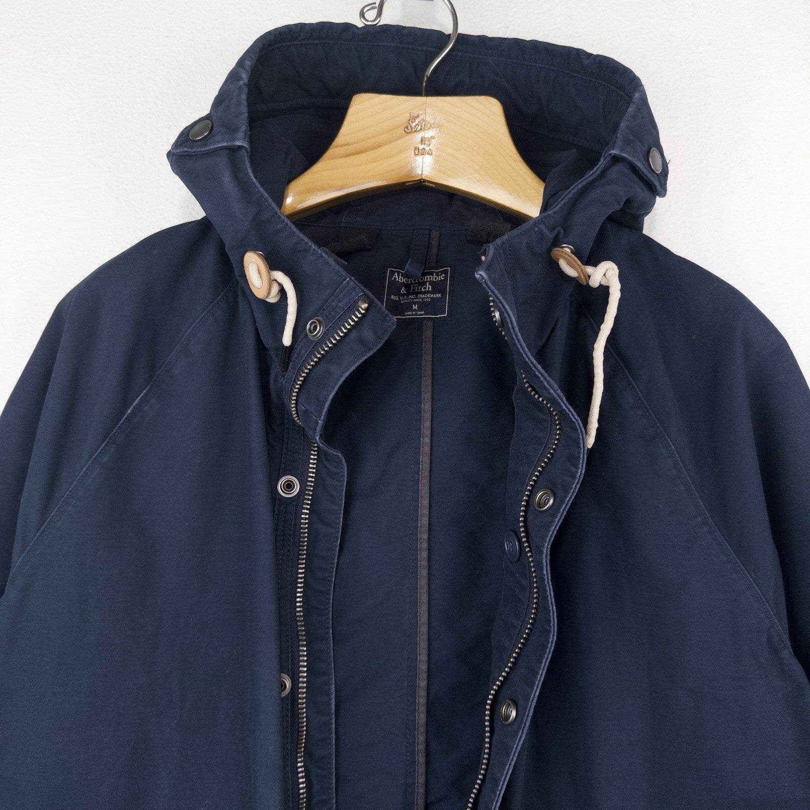 Vintage Abercrombie Fitch Hooded Utility Field Jacket Men’s M Blue Full Zip