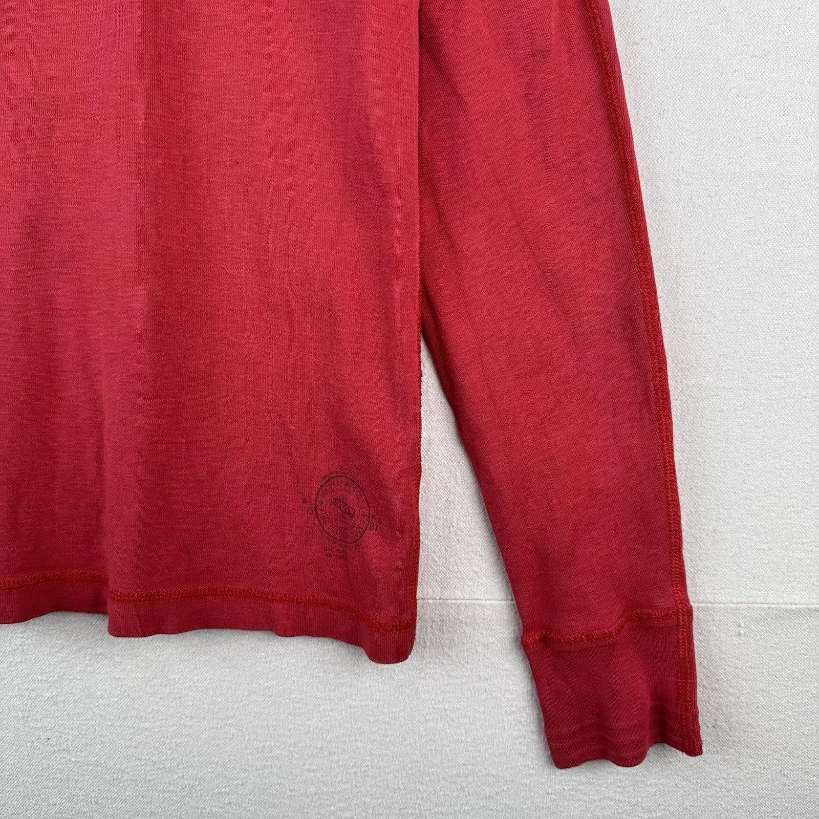 Vintage Polo Outfitters Ralph Lauren Red Cotton Henley Shirt Men’s M *Read