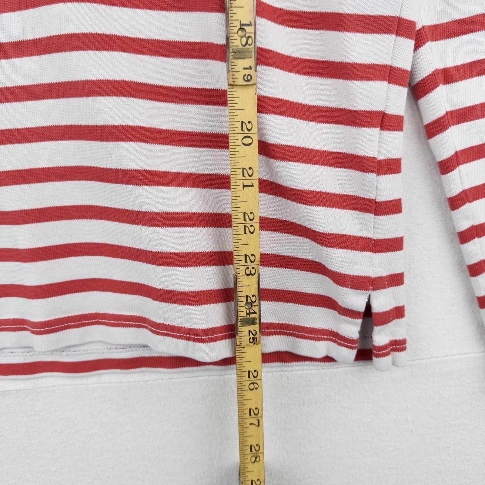 Polo Ralph Lauren Women’s S Breton Stripe Shirt Red White Boat Neck Nautical