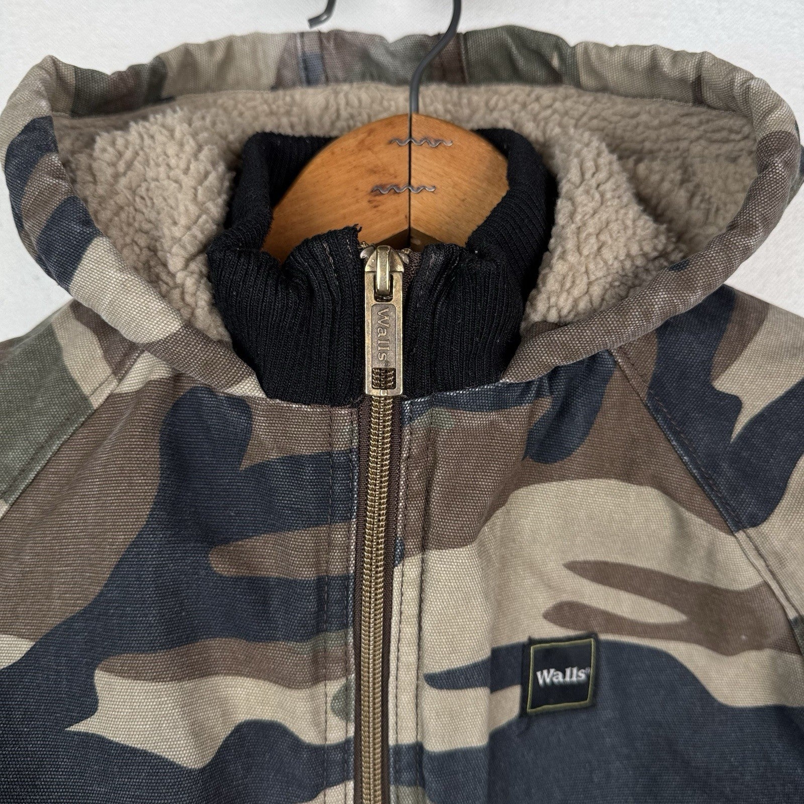 Walls Tough Wear Boys 6/7 Camouflage Sherpa Lined Grow Hunting Camp Jacket